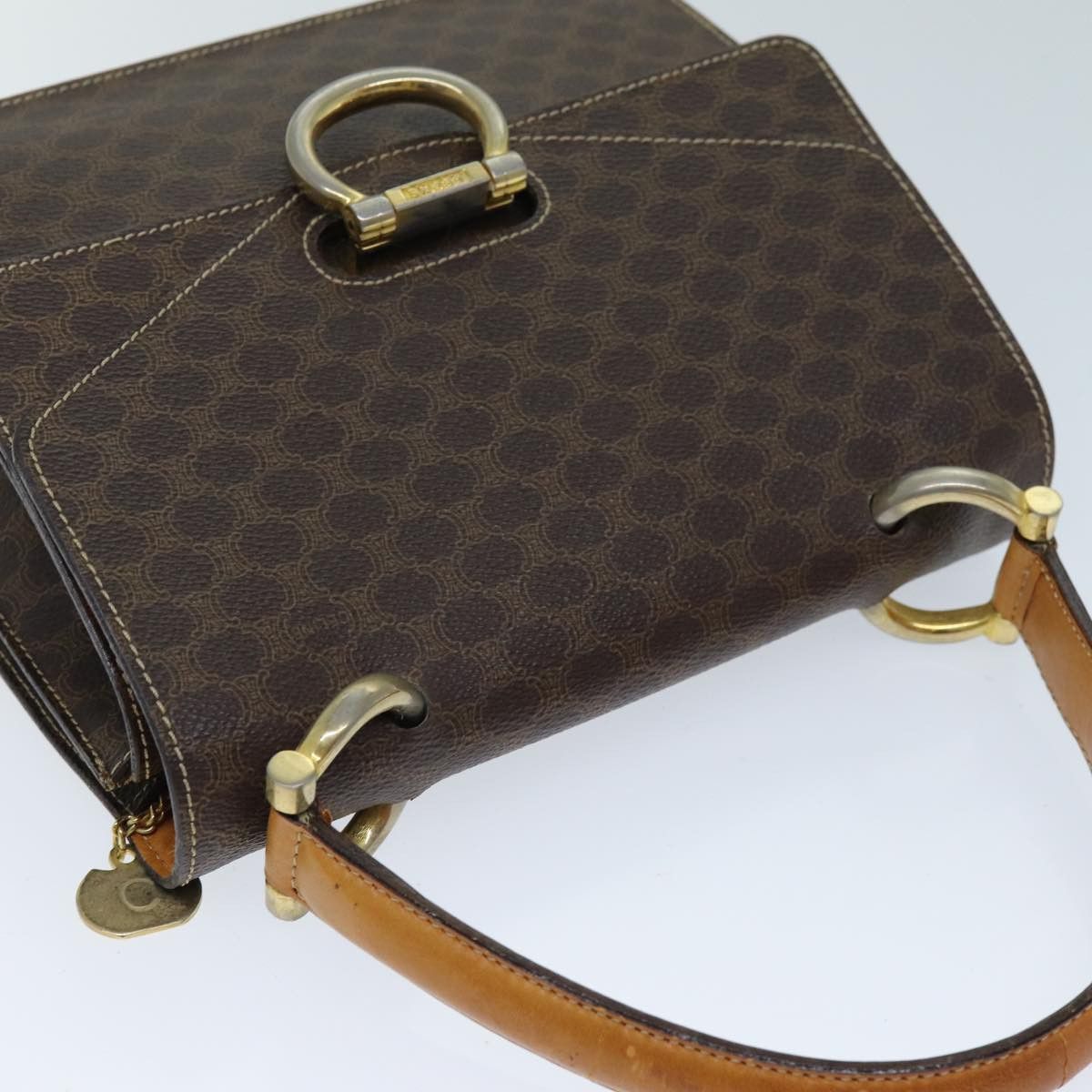 Celine CELINE Macadam Canvas Hand Bag Pvc Brown Size ONE SIZE - 6 Thumbnail