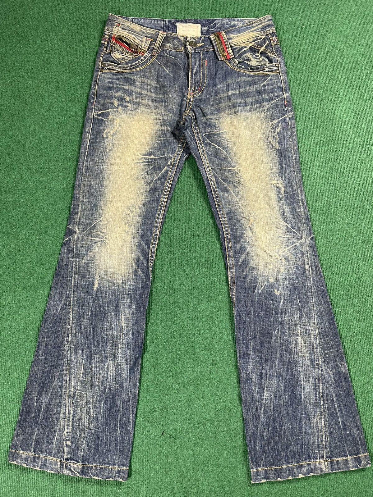 Japanese Brand Japanese Lolita Distressed Flair Cut Jeans Size US 34 / EU 50 - 2 Thumbnail