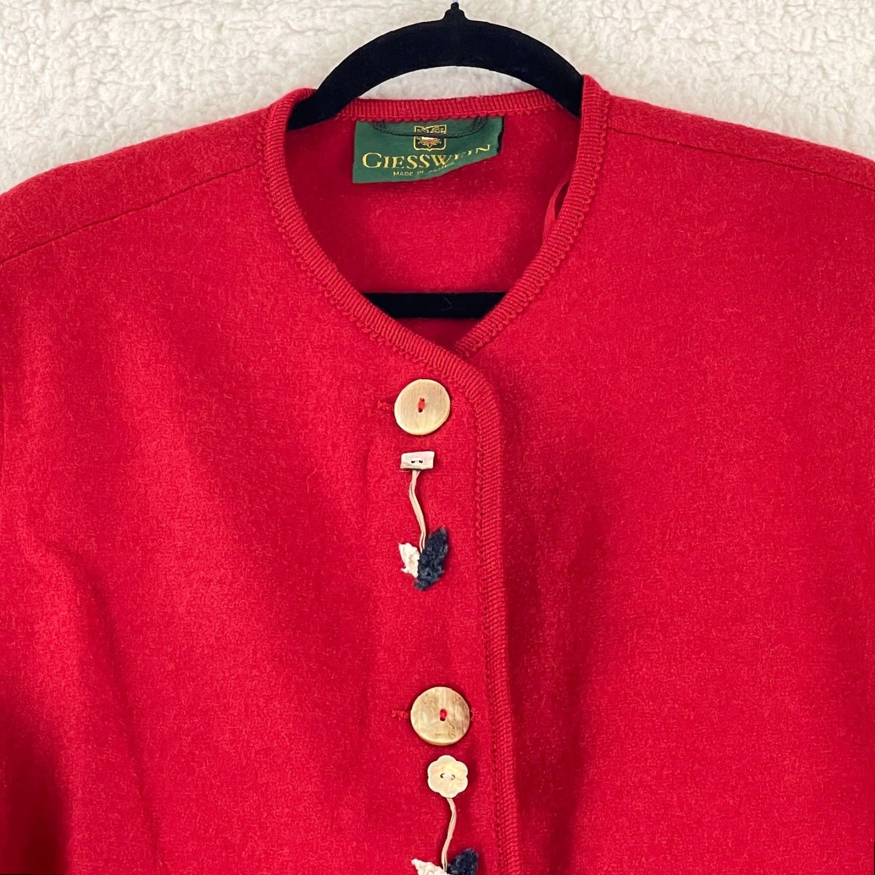 Vintage Giesswein Austria Red Button-Front Jacket Womens 100% Wool VTG Size 12 Size XL / US 12-14 / IT 48-50 - 3 Thumbnail