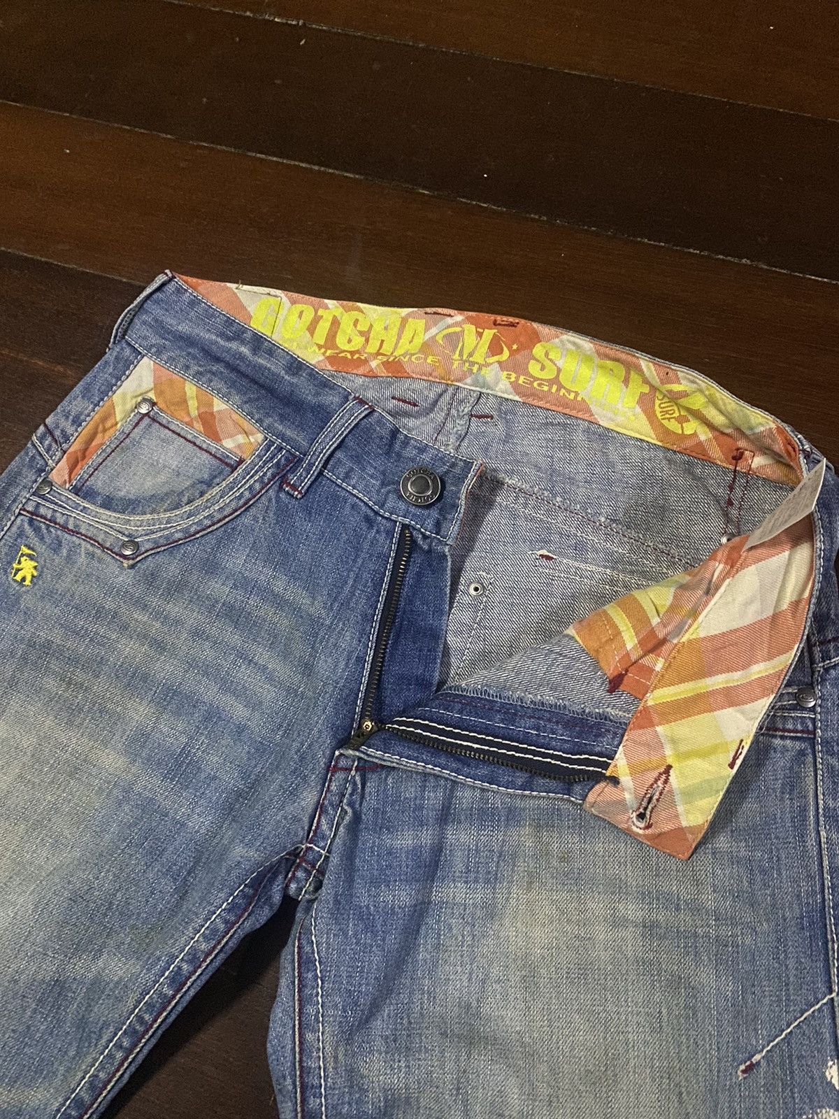 Gotcha × Japanese Brand × Vintage Vintage Gotcha Suf Back Embroidered Denim Jeans Size US 34 / EU 50 - 19 Thumbnail