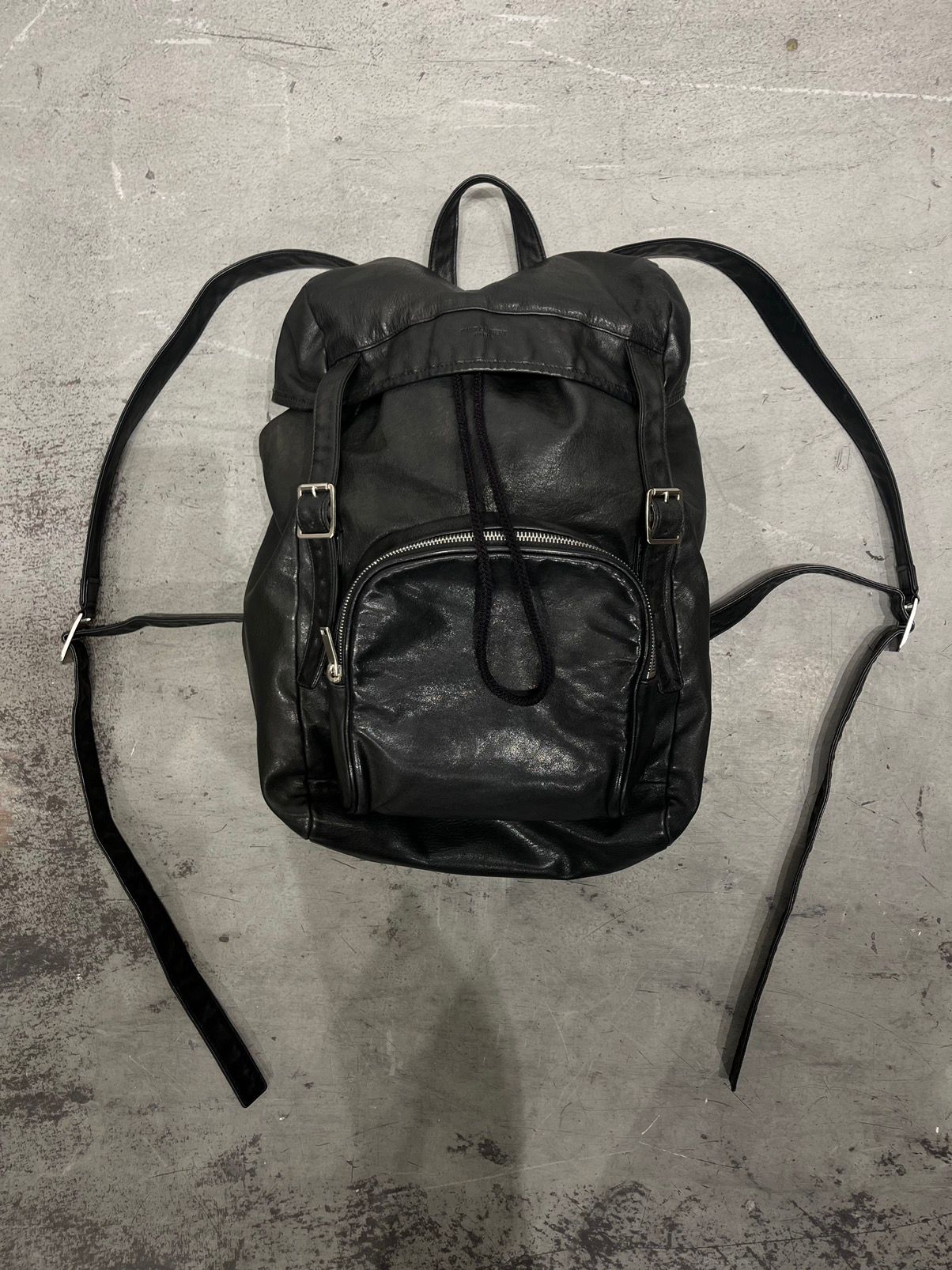Pre-owned Hedi Slimane X Saint Laurent Paris Fw15 By Hedi Slimane Leather Backpack In Black