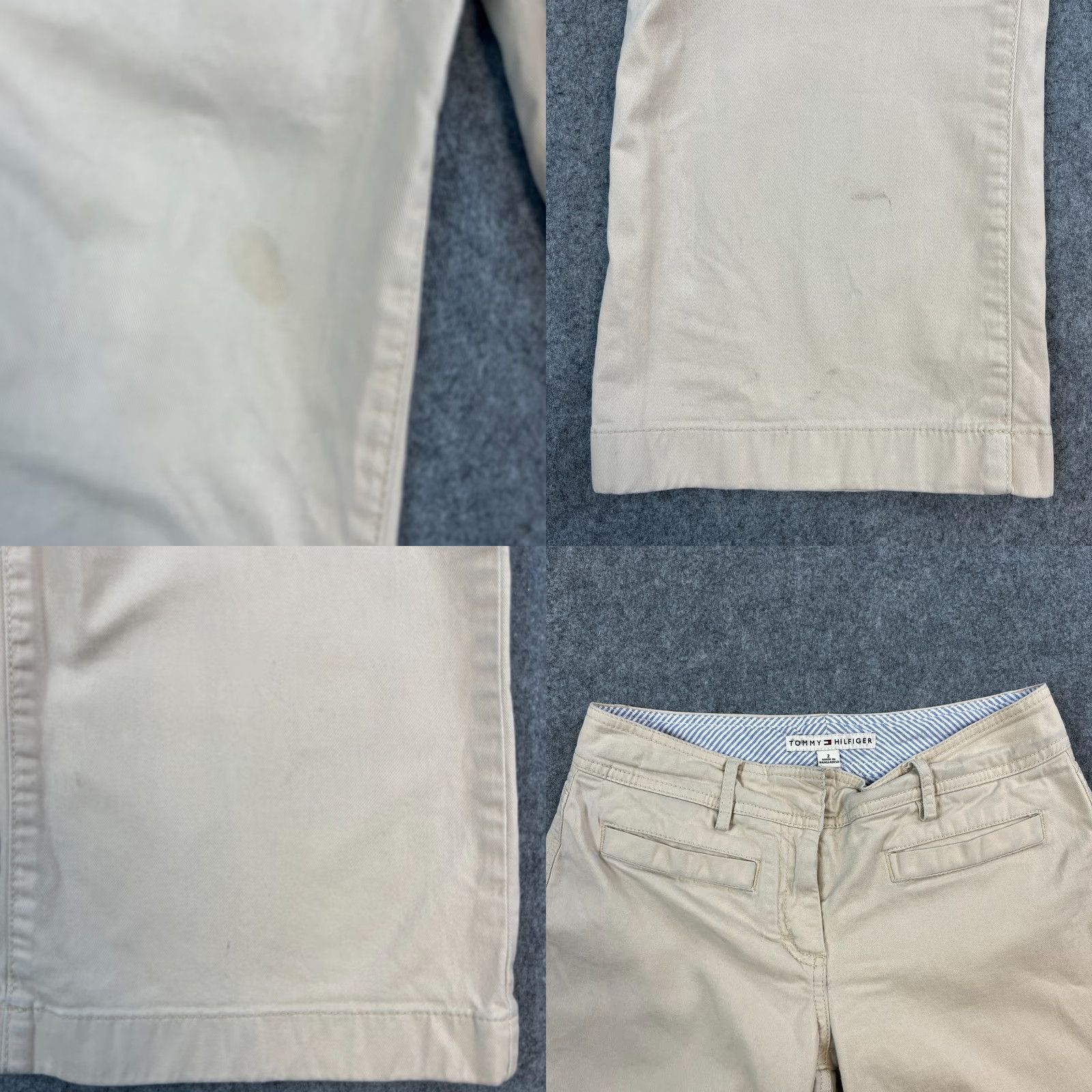 Tommy Hilfiger Tommy Hilfiger Womens Trousers Bootcut 28 30 UK 8 Cream Low Rise Chino Pants Cargo/Workwear Suitable Mens Womens Size 30" / US 8 / IT 44 - 8 Thumbnail