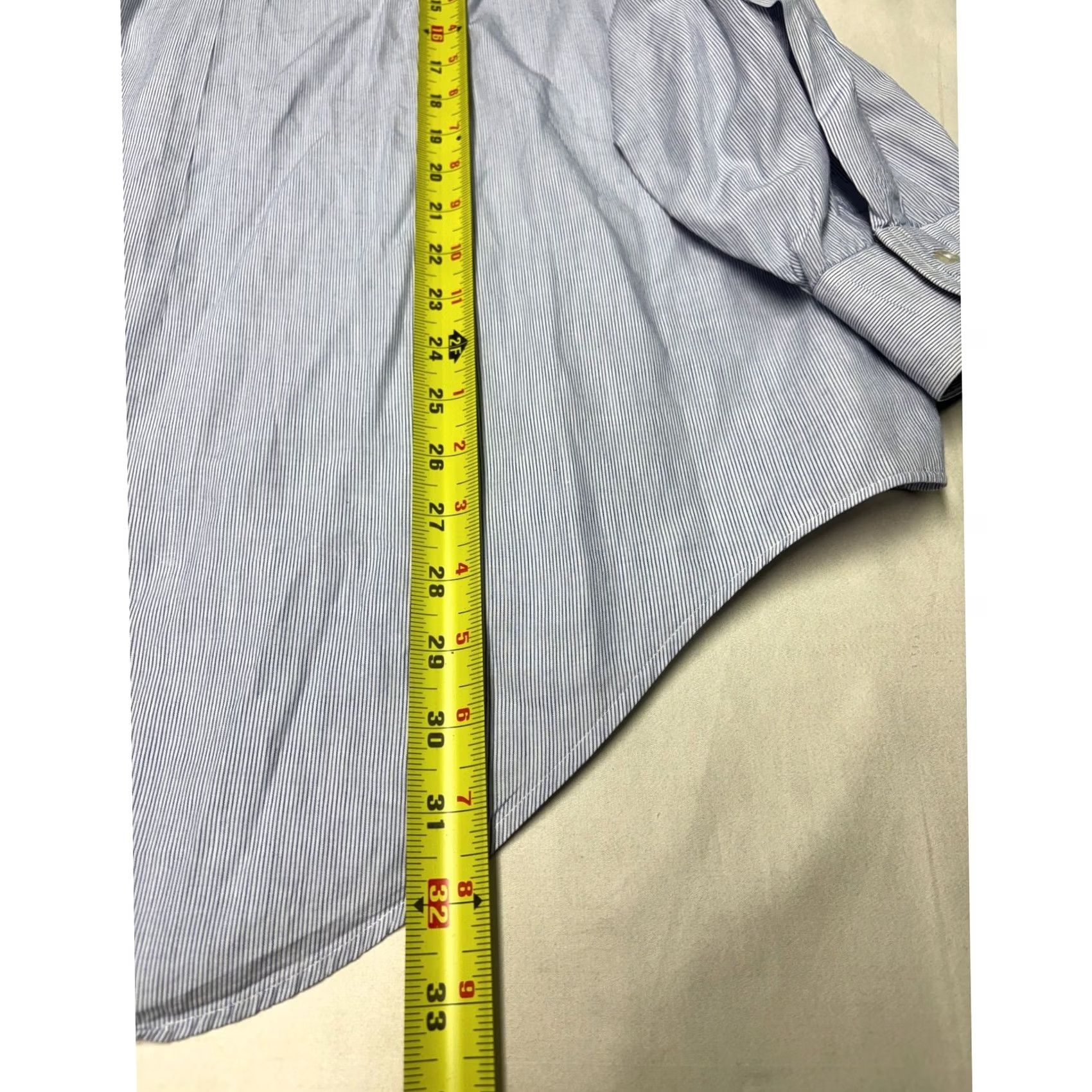 Brooks Brothers Brooks Brothers Makers Dress Shirt Blue White Striped 100% Cotton 17 Pit to Pit 26" Long Sleeve Mens Size 46R - 6 Thumbnail