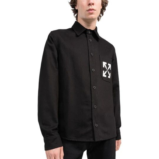 Off-White o1w1db10824 Single Arrow Denim Shirt in Black Size US XXL / EU 58 / 5 - 4 Thumbnail