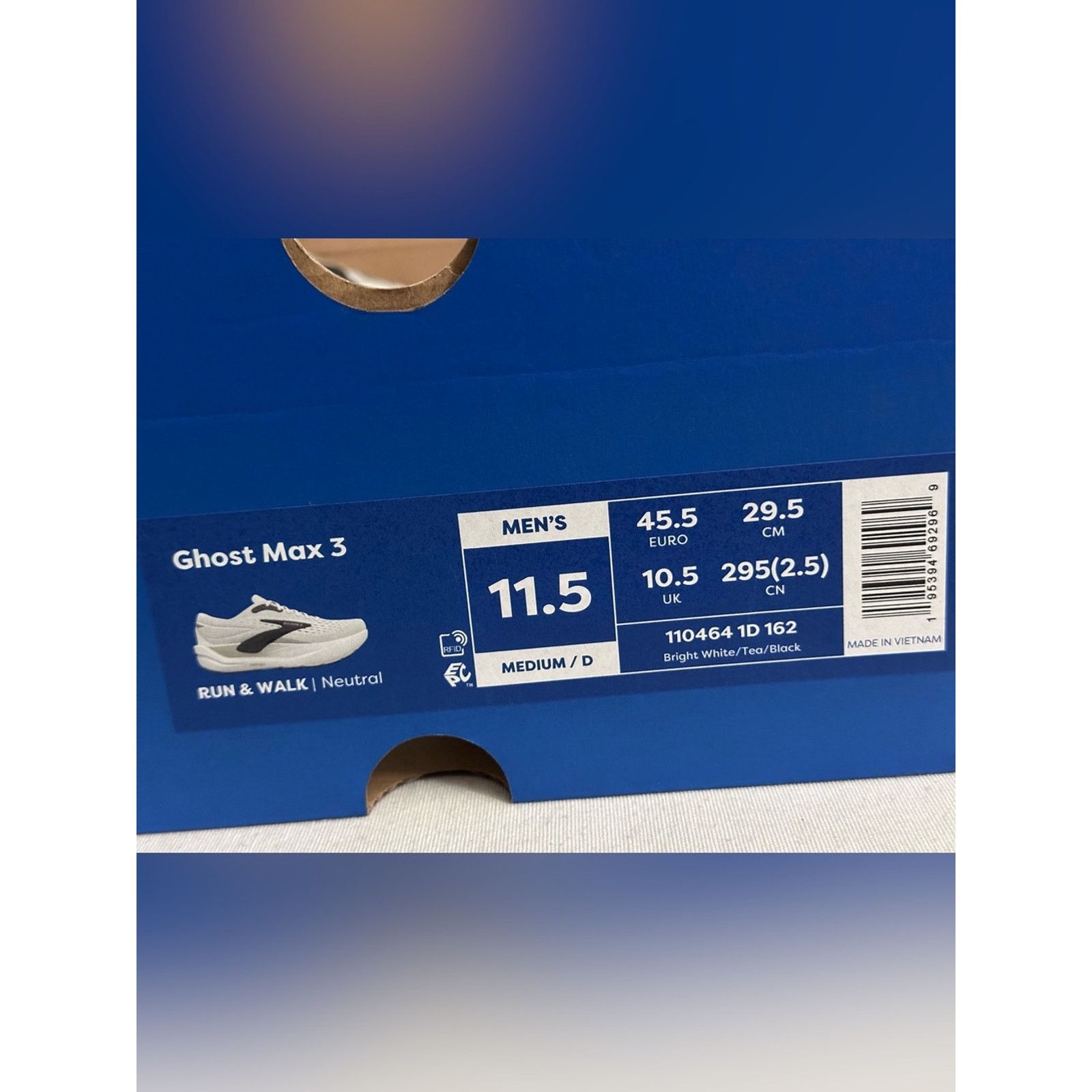 Brooks Brooks Men Ghost Max 3 Running Shoes Size 11.5 Bright White Size US 11.5 / EU 44-45 - 2 Thumbnail