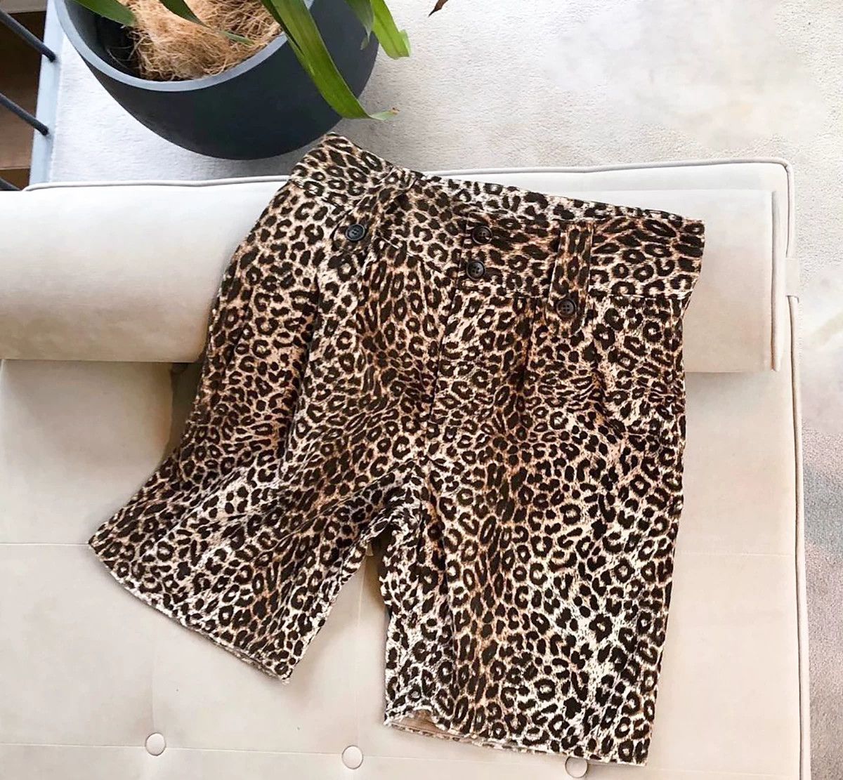 visvim coronel leopard print shorts