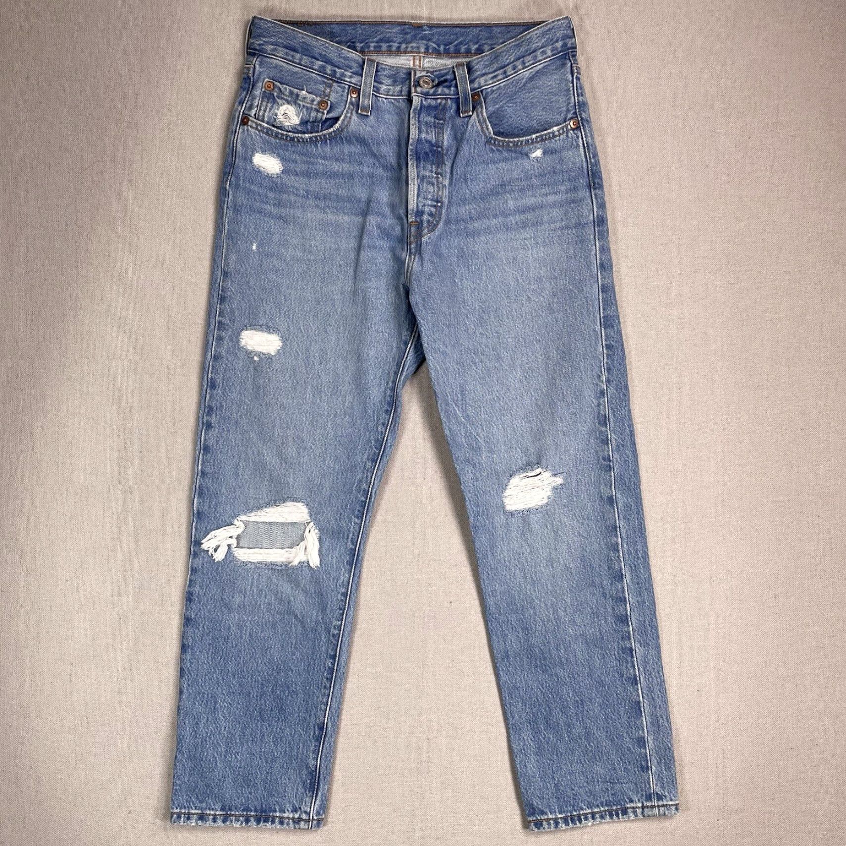 Levi's VINTAGE Levi's 501 Jeans Women's 29x25 Denim Distressed Straight 5-Pocket Logo City 90s Mens Size 29" - 2 Thumbnail