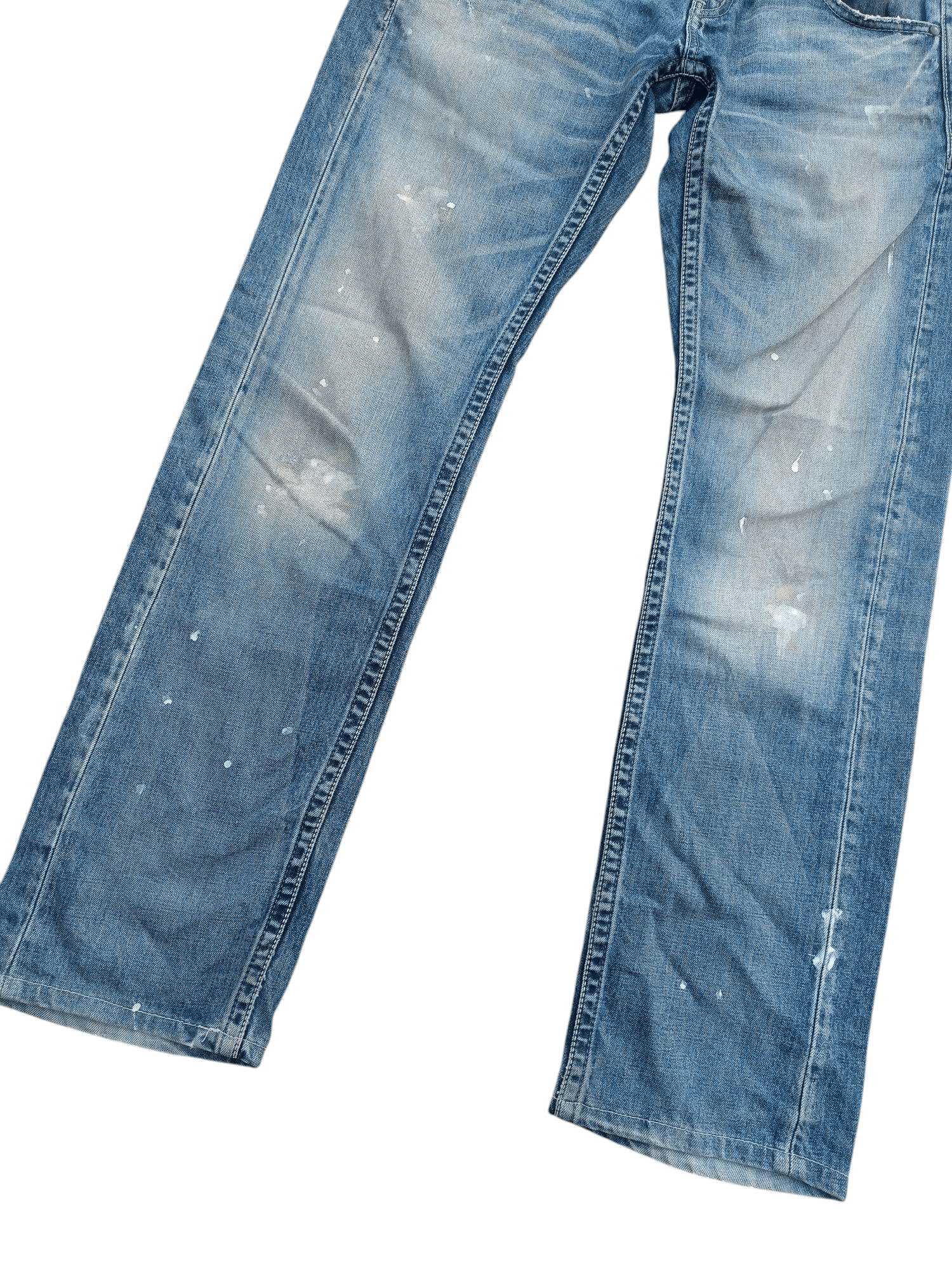 Japanese Brand × Vintage Japanese Varosh Splash Painted Whiskers Faded Denim E221 Size US 32 / EU 48 - 2 Thumbnail
