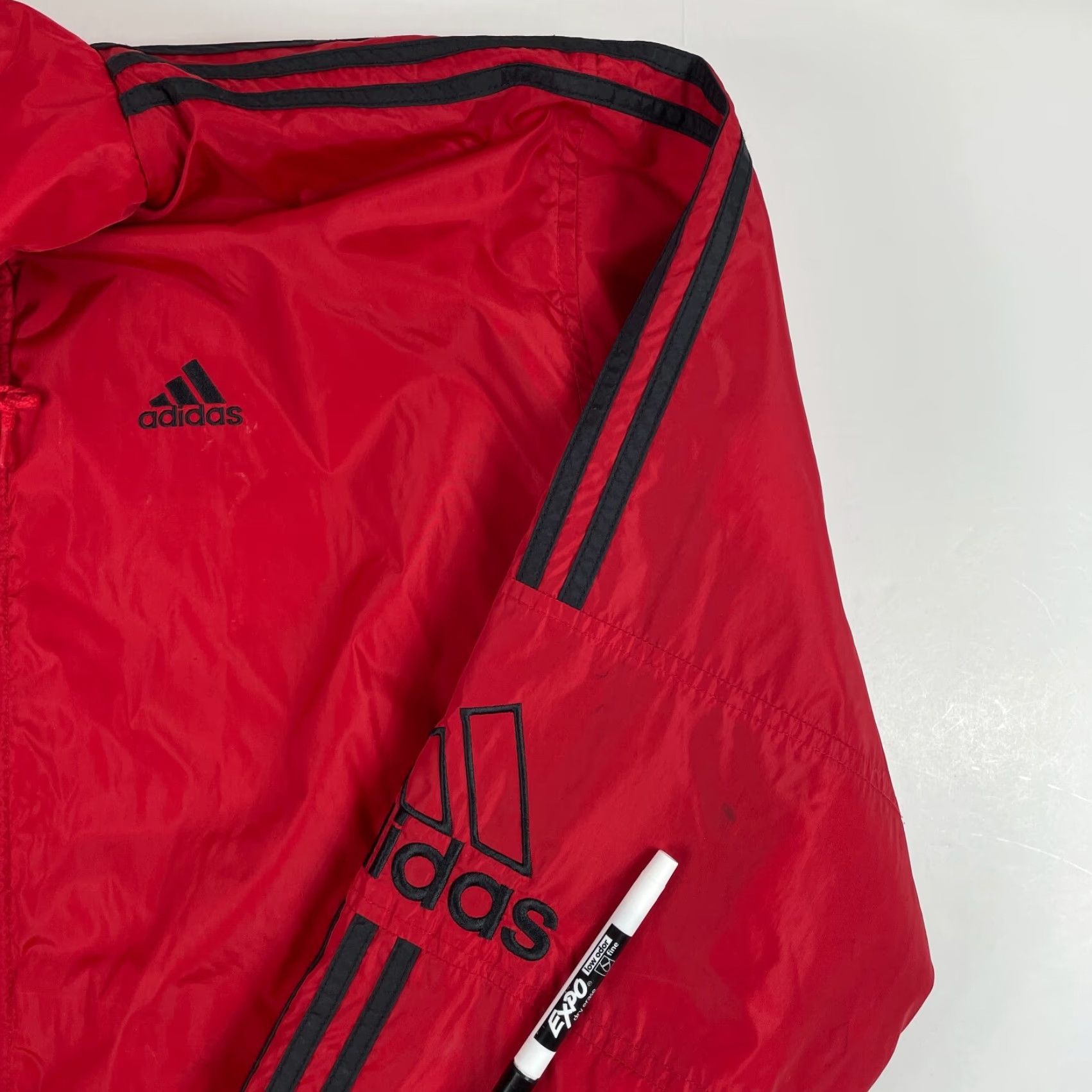 Adidas VINTAGE adidas Jacket Mens L Red Hooded Full Zip Fleece Outdoor Winter Hiking Ski Fashion Size US L / EU 52-54 / 3 - 3 Thumbnail
