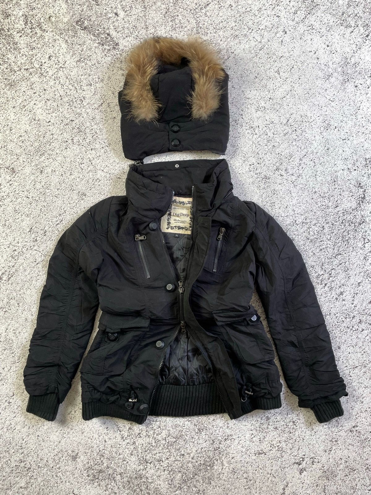 Japanese Brand 2000s Dig Deep - Apocalypse Fur Hoodie Jacket Size US S / EU 44-46 / 1 - 1 Thumbnail