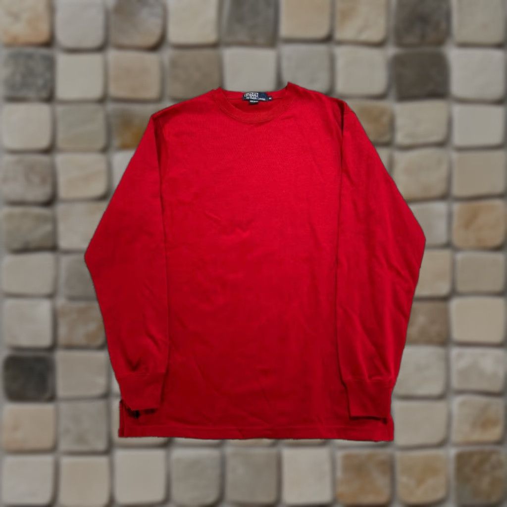 Polo Ralph Lauren Polo Ralph Lauren Shirt Mens Medium Red Cotton Streetwear Side Slit Crew Neck Size US M / EU 48-50 / 2 - 1 Thumbnail