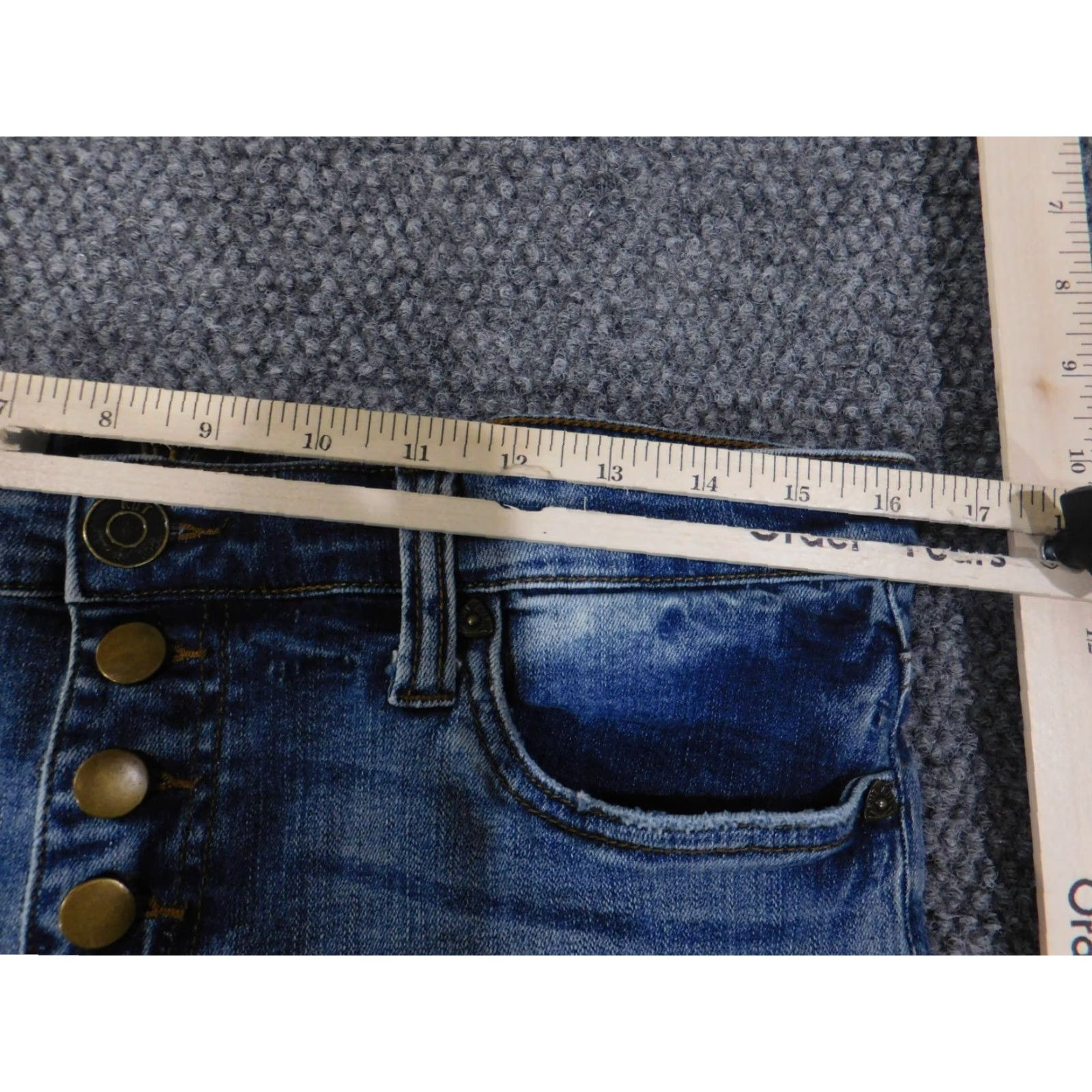 Vintage Kut from the Kloth Jeans 12 ankle skinny carlo womens blue distresed denim Size 24" / US 00 / IT 34 - 5 Thumbnail