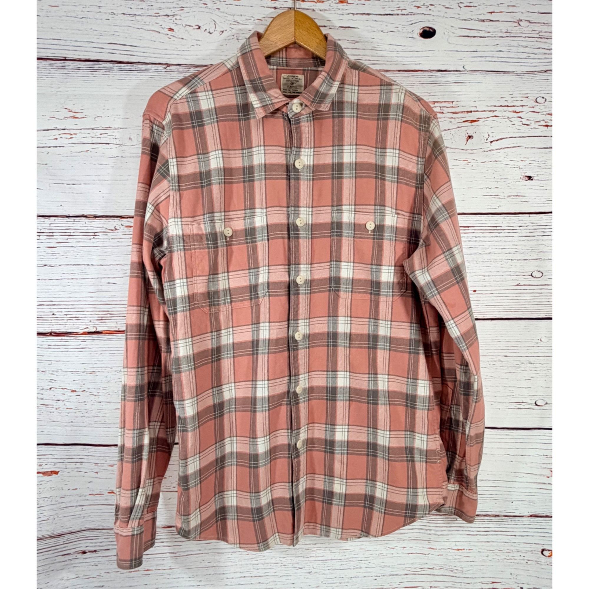 J.Crew J.Crew Pink Plaid Flannel Button-Up Shirt Medium 100% Cotton Size US M / EU 48-50 / 2 - 4 Thumbnail