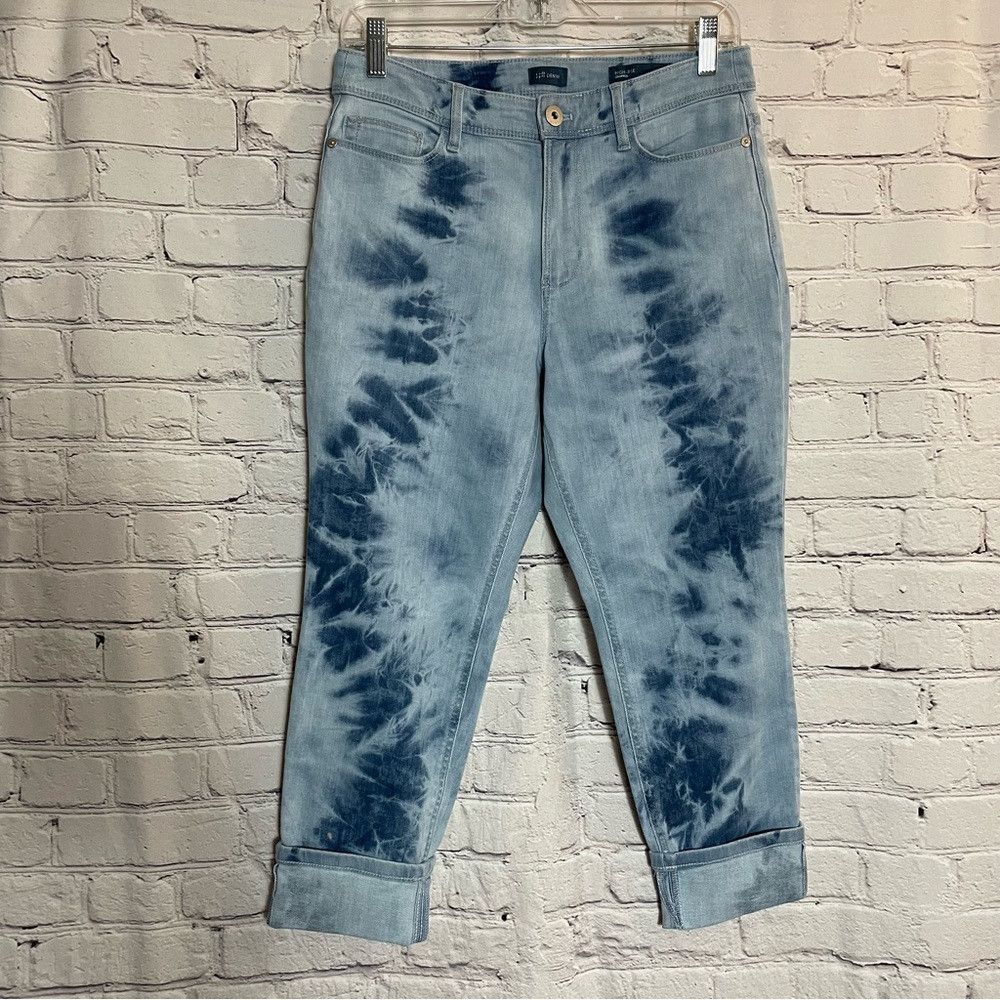J. Jill New J. Jill High Rise Cropped Cuff Tie Dye Island Wash Jean Size 30" / US 8 / IT 44 - 2 Thumbnail