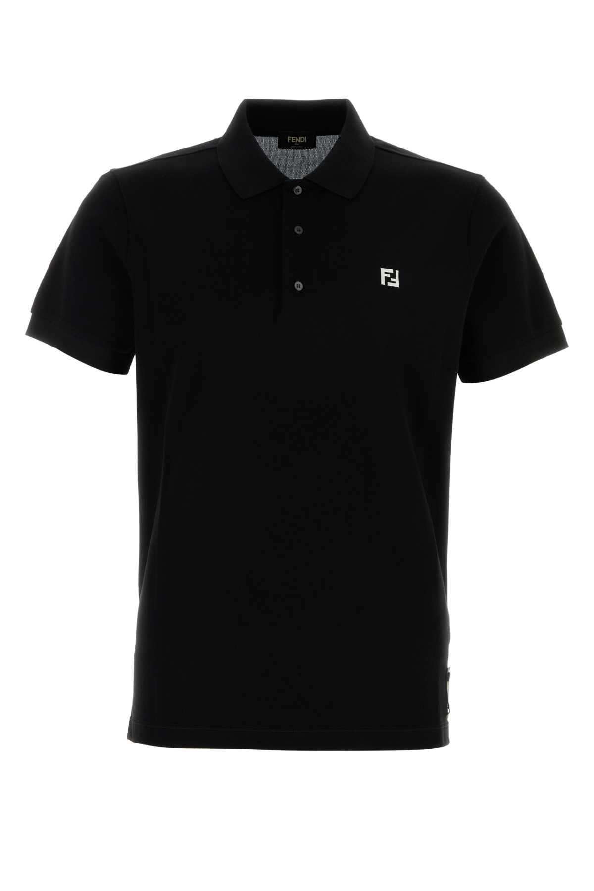Fendi Black Piquet Polo Shirt Size US XL / EU 56 / 4 - 1 Thumbnail