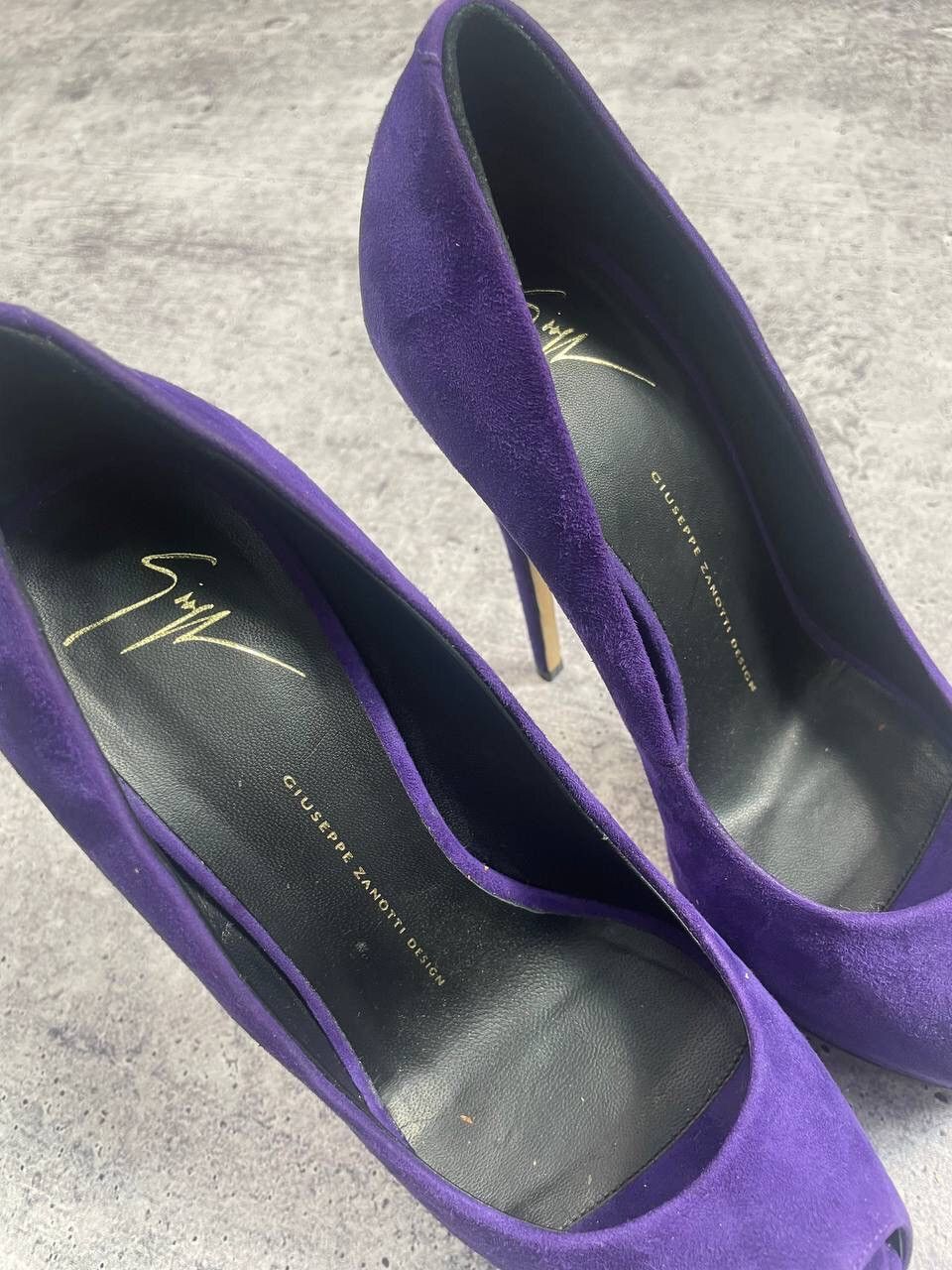 Giuseppe Zanotti Giuseppe Zanotti Purple Suede Peep Toe Pumps Heels Y2K Size US 9 / IT 39 - 8 Thumbnail