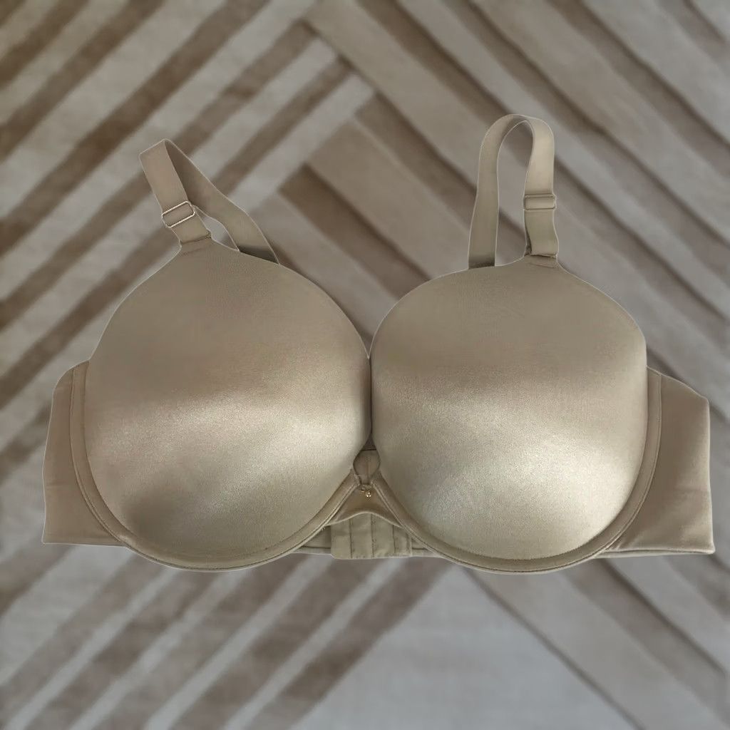 Vintage Cacique Boost Plunge Bra 44DD Tan Beige Plus Size Underwire Seamless Size ONE SIZE - 1 Thumbnail