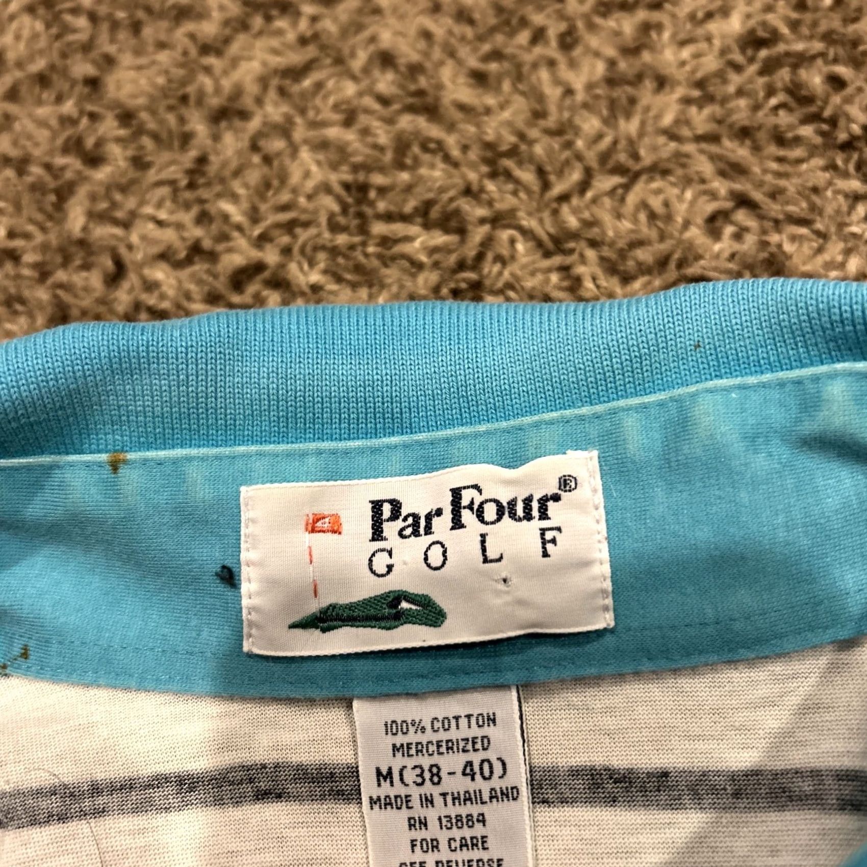 Vintage VINTAGE Par Four Shirt Mens M Novelty Golf Polo Thin All Over Print Dad Preppy A13 Size US M / EU 48-50 / 2 - 2 Thumbnail