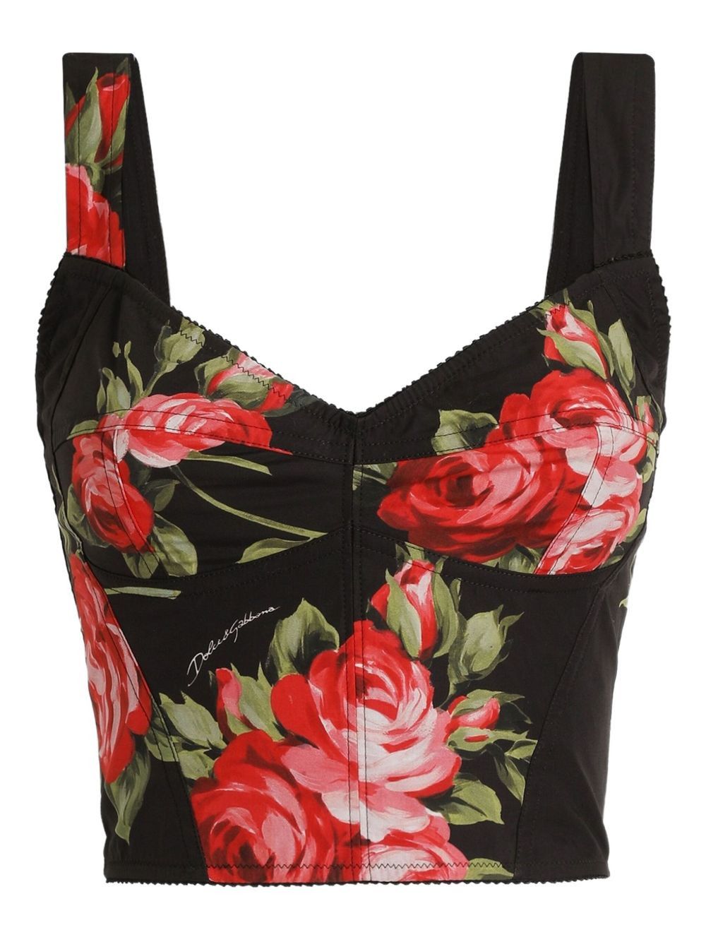 Dolce & Gabbana ROSES BOUQUET PRINT BUSTIER TOP Size M / US 6-8 / IT 42-44 - 1 Thumbnail