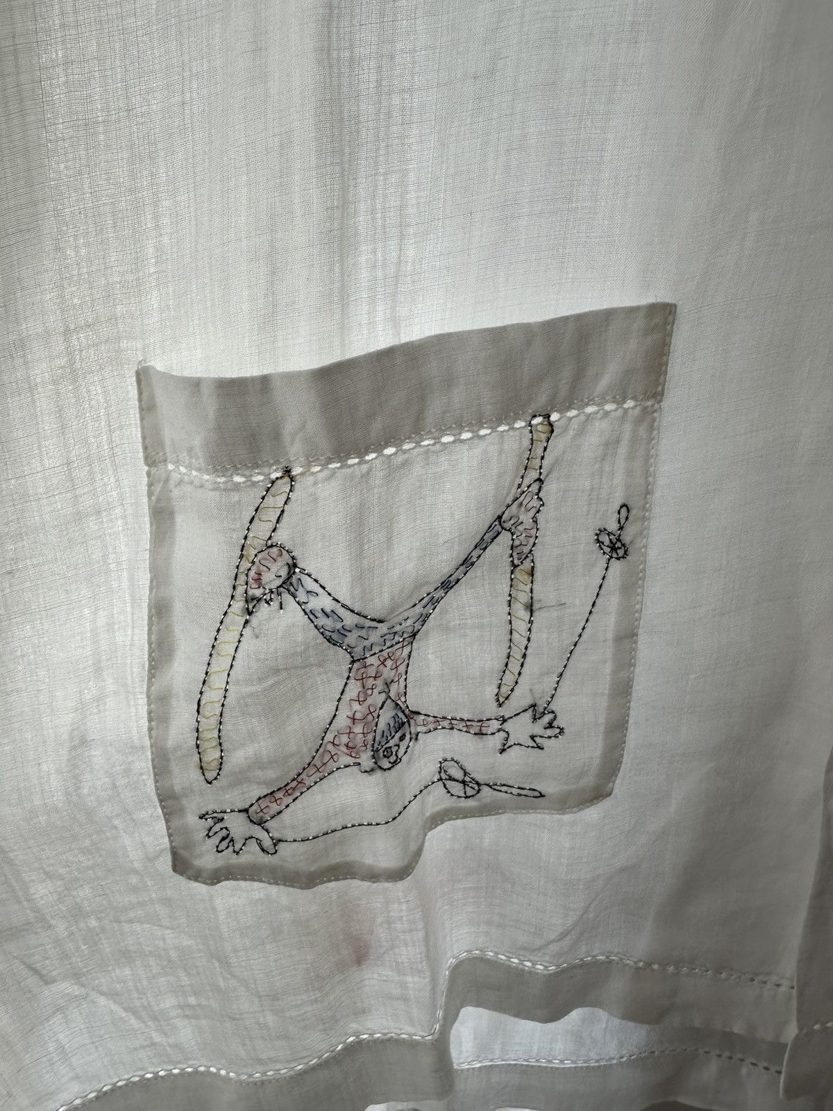 Bode Bode White Linen Skiers Shirt Size US XL / EU 56 / 4 - 4 Thumbnail