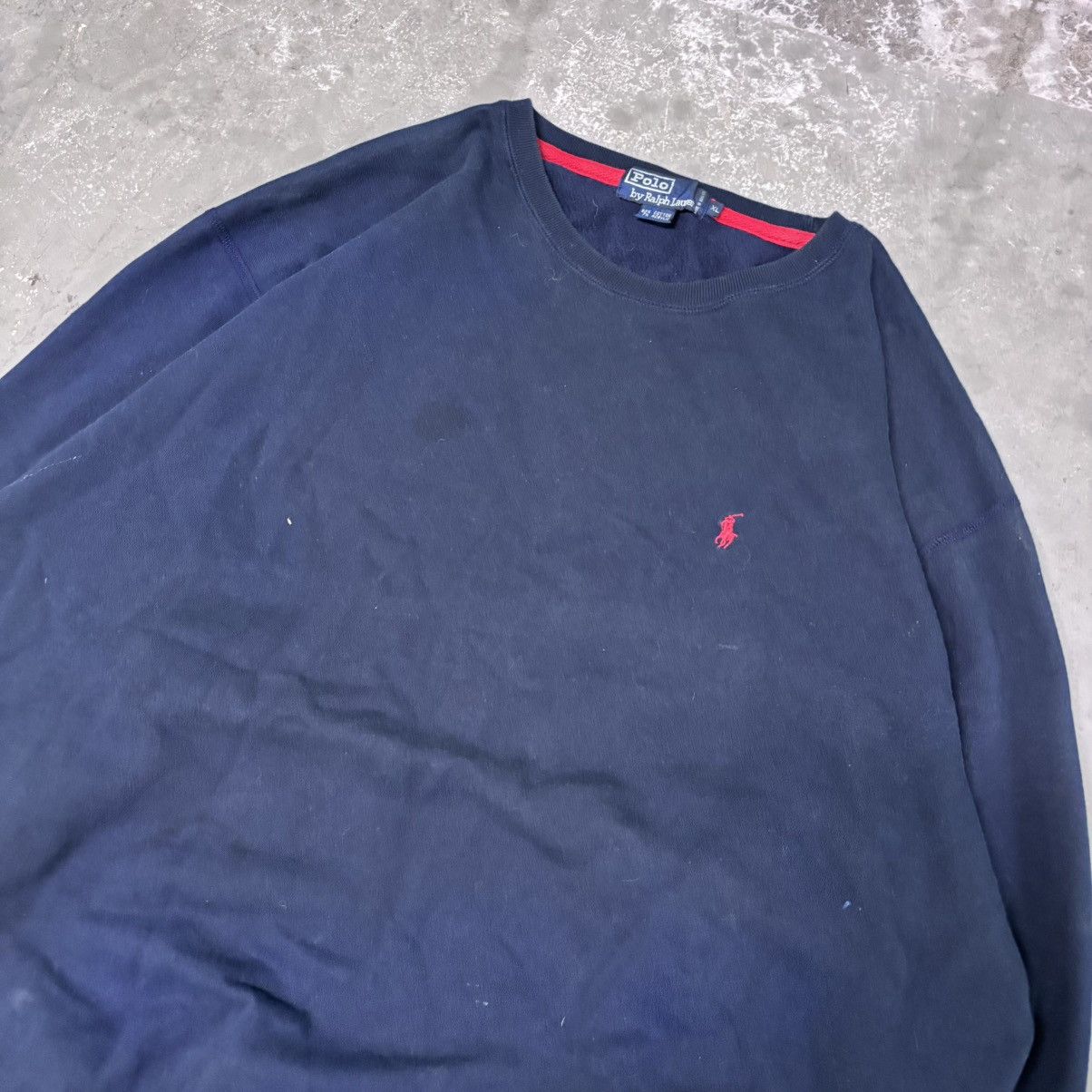 Polo Ralph Lauren × Vintage Vintage 90s navy Polo Ralph Lauren baggy fit crewneck Size US XL / EU 56 / 4 - 2 Thumbnail