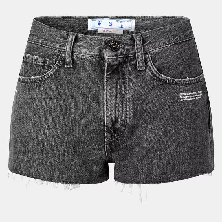 Off-White o1y1225 Denim Short in Dark Gray Size 26" / US 2 / IT 38 - 1 Thumbnail