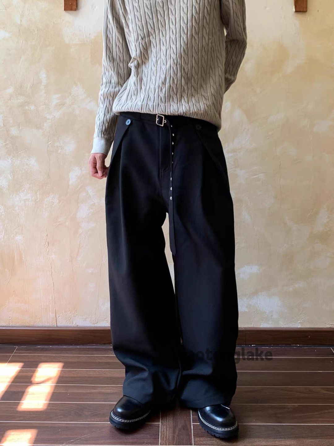 Vintage xz utility pleated loose baggy flared yuppie pants Size US 28 / EU 44 - 2 Thumbnail