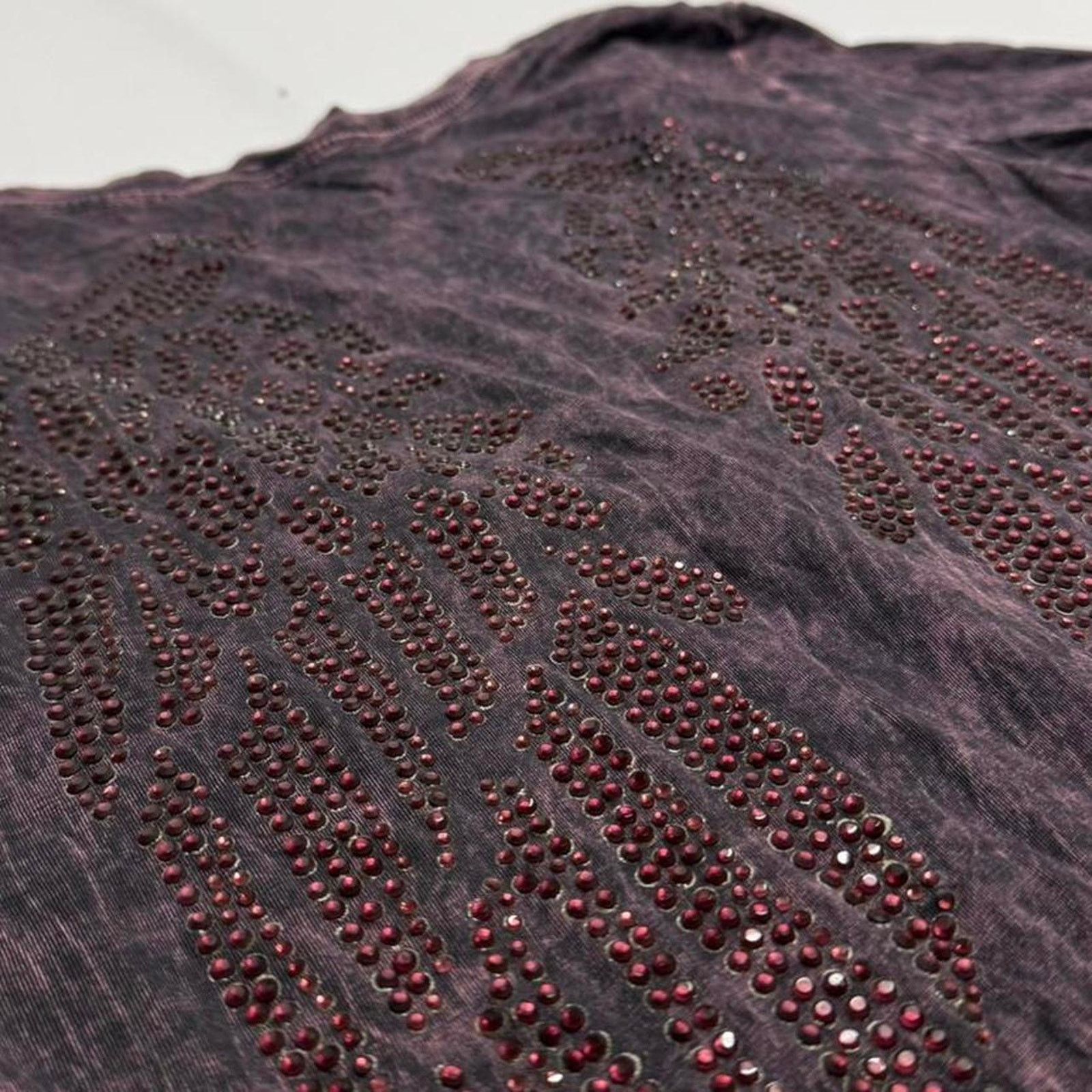 Affliction Sinful black & purple tie-dye babytee rhinestone wing design Size M / US 6-8 / IT 42-44 - 4 Thumbnail