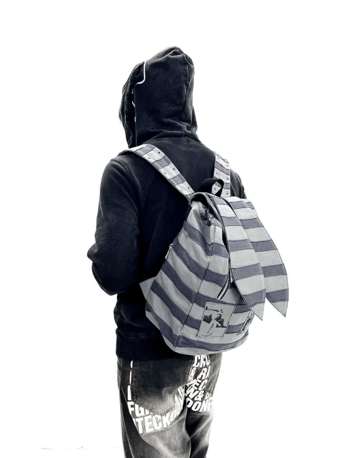 Japanese Brand Striped Backpack Size ONE SIZE - 3 Thumbnail
