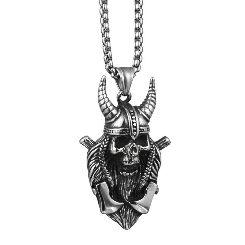 Jewelry Skull Sheep Horn Pendant Necklaces Size ONE SIZE - 3 Thumbnail
