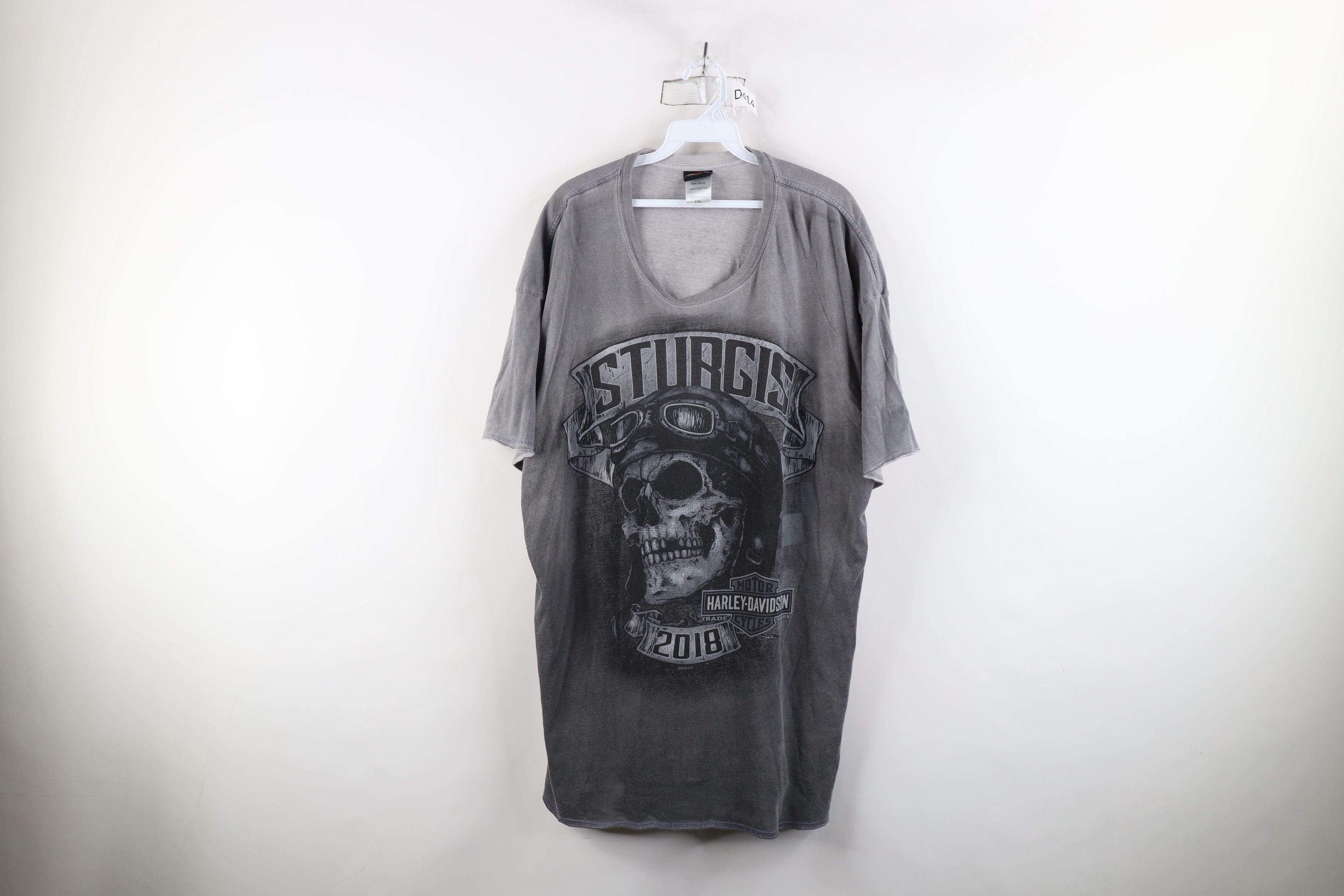 Harley Davidson × Vintage Y2K Harley Davidson Skeleton All Over Print T-Shirt Gray Size US XXL / EU 58 / 5 - 1 Thumbnail