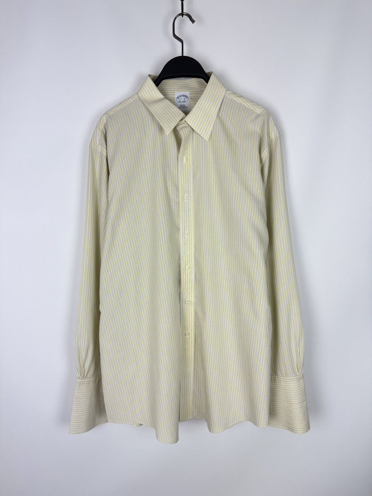 Brooks Brothers Brooks Brothers Slim Yellow Stripe Formal French Cuff Shirt Size US XL / EU 56 / 4 - 1 Thumbnail