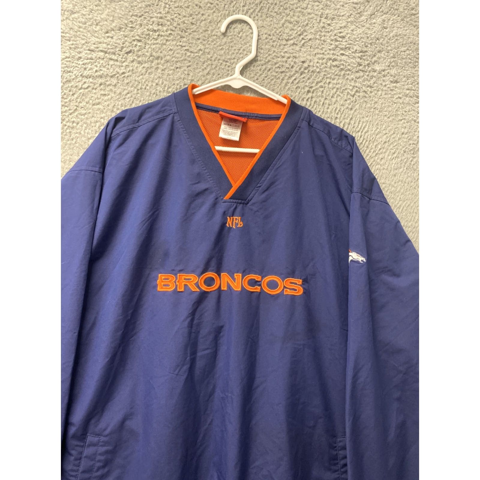 NFL NFL Mens 2XL Long Sleeve Loose Fit V Neck Pull Over Sweatshirt Navy/ 102/36 Size US XL / EU 56 / 4 - 2 Thumbnail