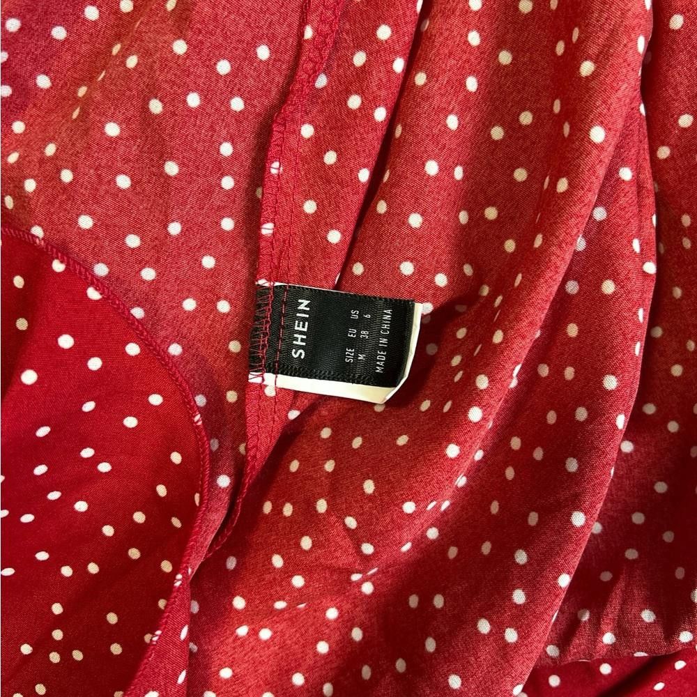 Shein SHEIN Red Polka Dot Mini Wrap Dress Size 6 Size M / US 6-8 / IT 42-44 - 5 Thumbnail