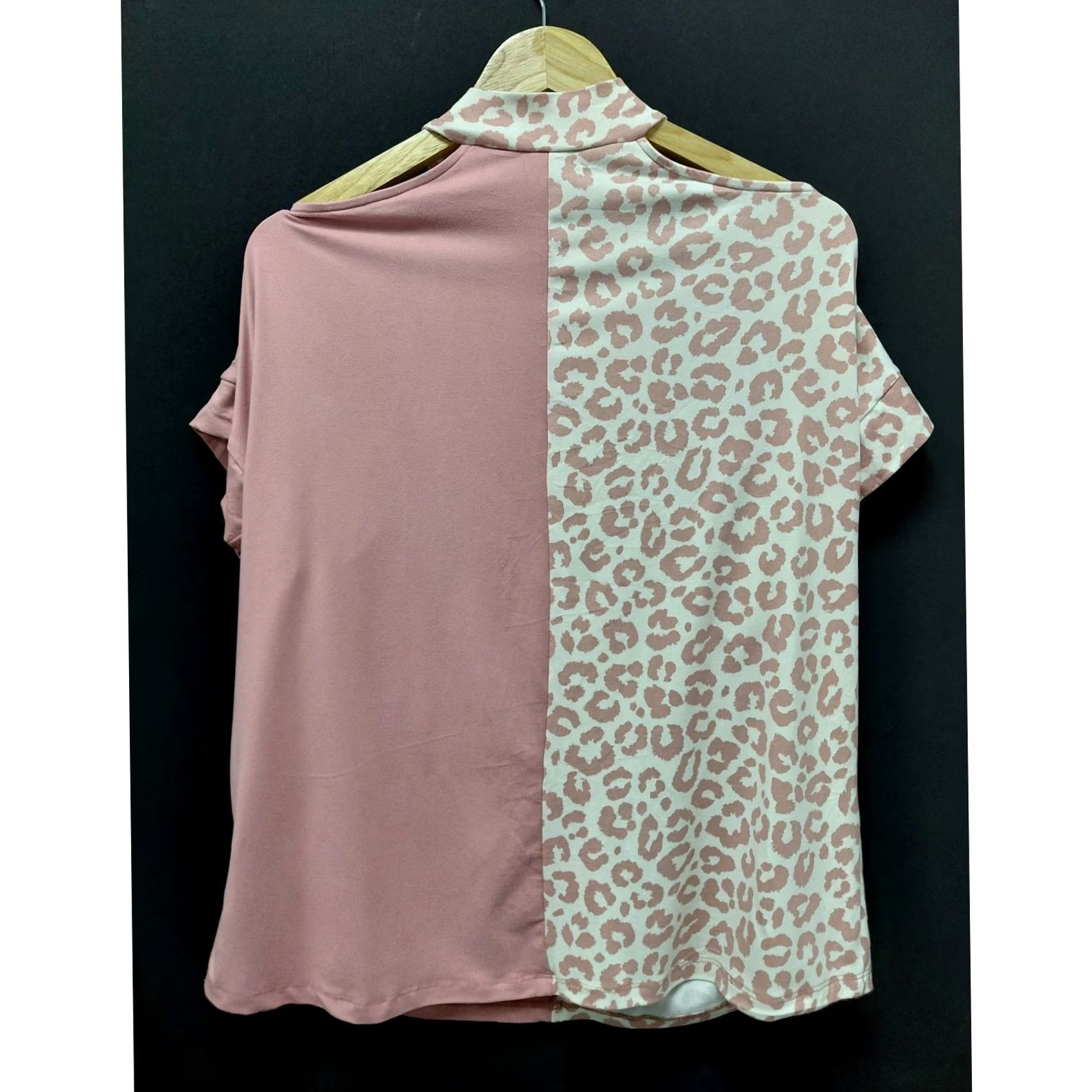 Pinko ODDI Pink Leopard Print Cutout Neck Short Sleeve Top Size M Women Size M / US 6-8 / IT 42-44 - 2 Thumbnail