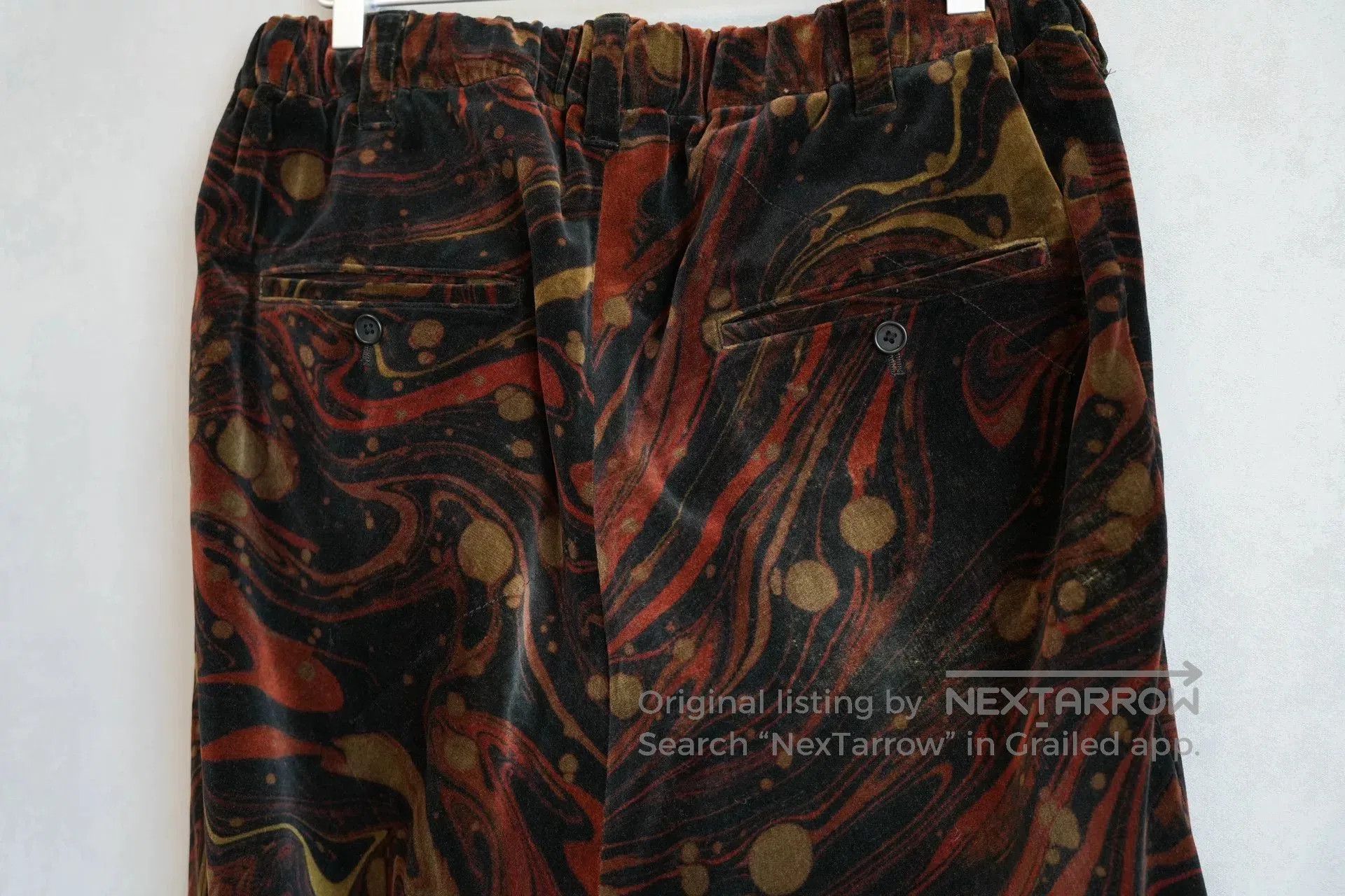 Yohji Yamamoto yohji yamamoto velour abstract patterned pants. Size 23" - 8 Thumbnail