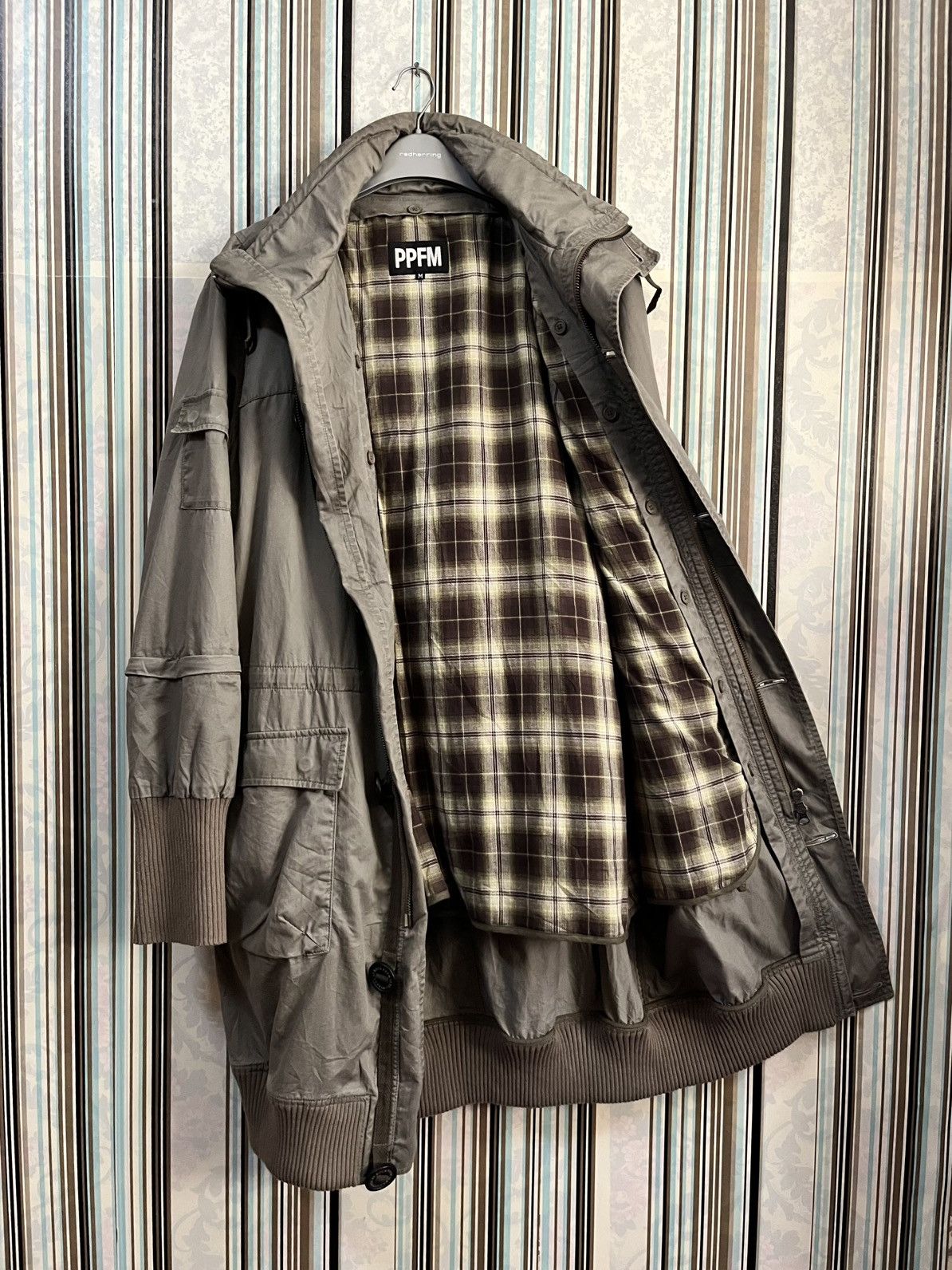 PPFM 1990s parka fishtail checked zipped affordable #H1 Size US M / EU 48-50 / 2 - 6 Thumbnail
