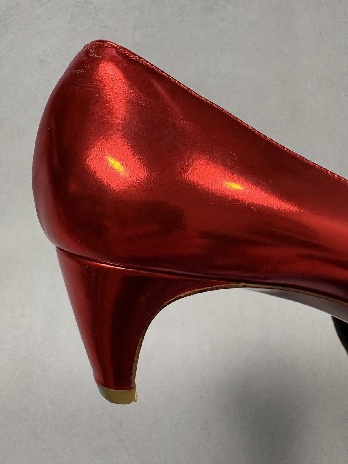 Christian Louboutin Christian Louboutin Red Metallic Peep Toe Heels Pumps Shoes Size US 9.5 / IT 39.5 - 16 Thumbnail