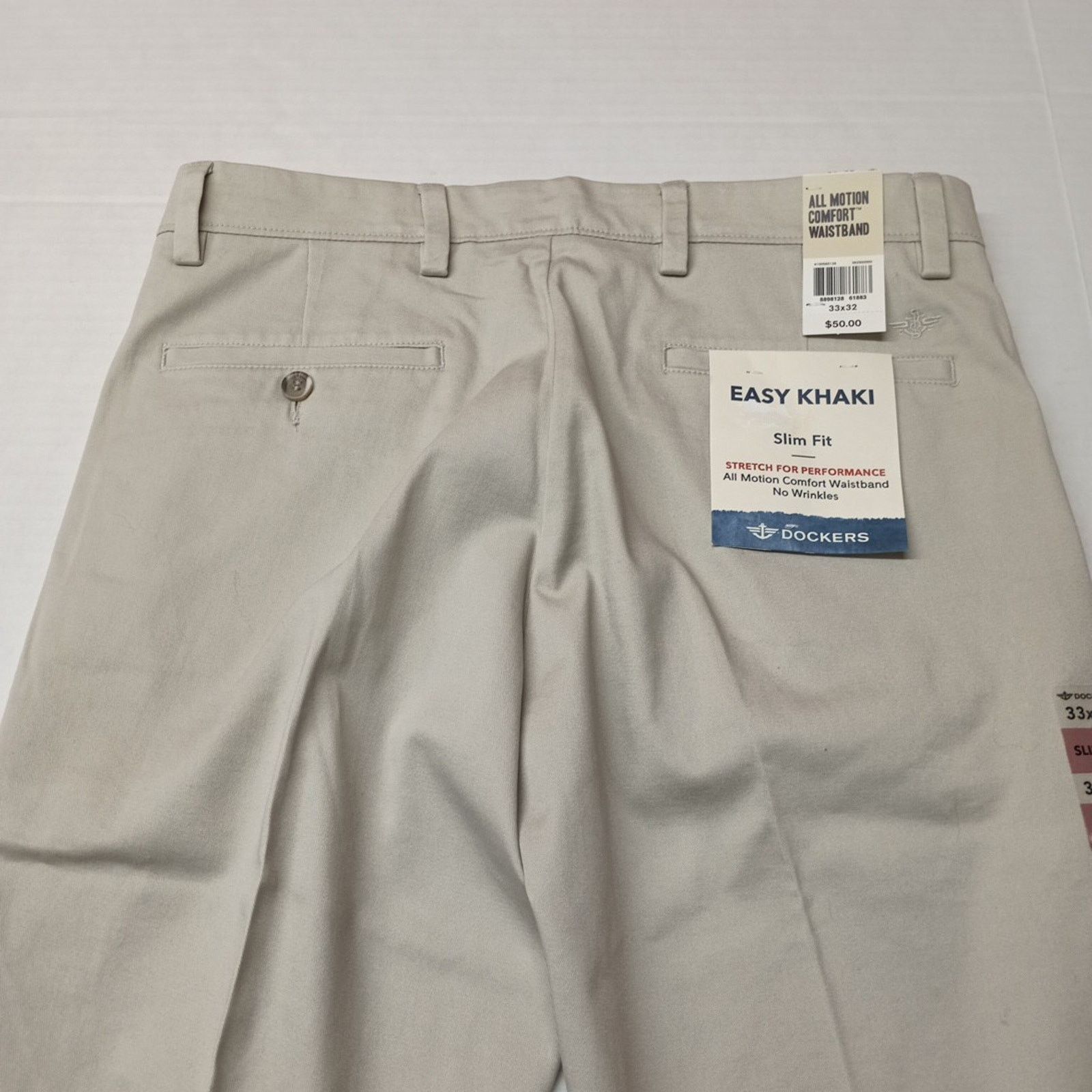 Dockers Dockers Easy Khakis Pants Men's 33x32 Beige Comfort Slim Fit Size US 33 - 9 Thumbnail