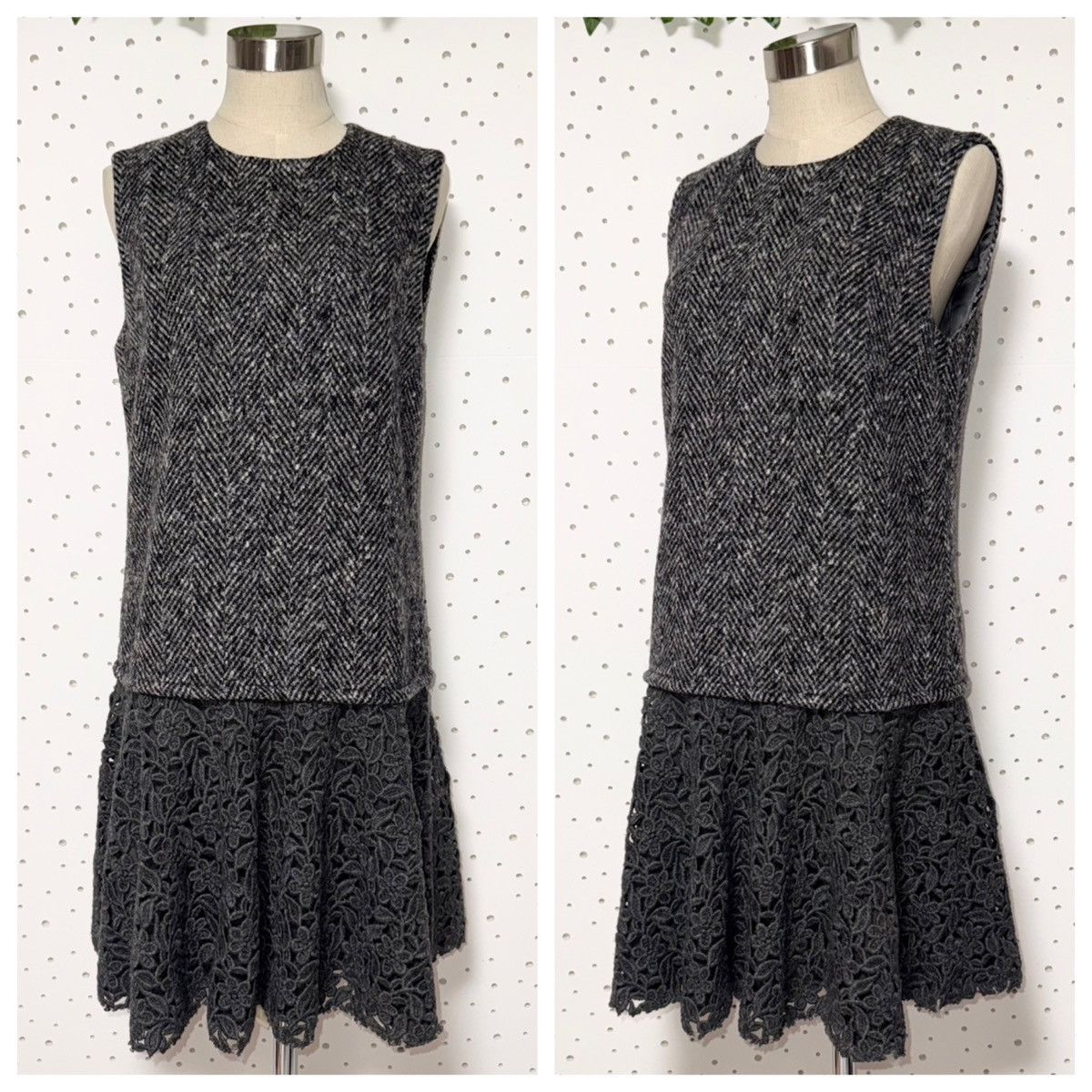 Dolce & Gabbana Authentic Dolce & Gabbana Floral Lace Tweed Dress 42 Gray Size M / US 6-8 / IT 42-44 - 5 Thumbnail