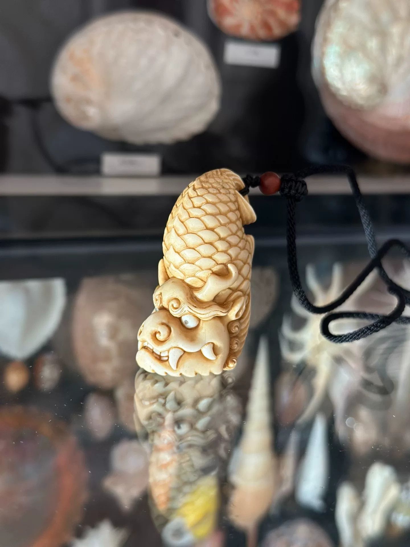 Other Antler Chiwen Carved Pendant Size ONE SIZE - 1 Thumbnail