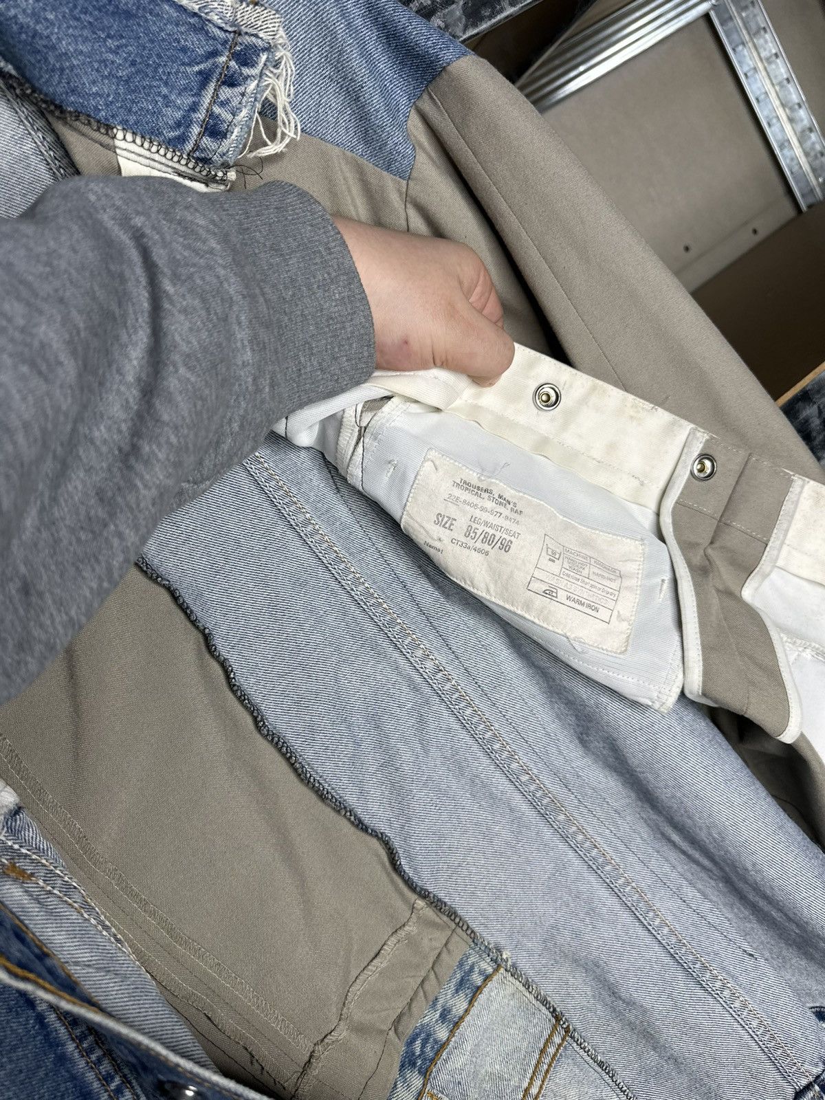 Levi's 1:1 Custom Levi's Denim Military Pants Patchwork Jacket Size US L / EU 52-54 / 3 - 10 Thumbnail