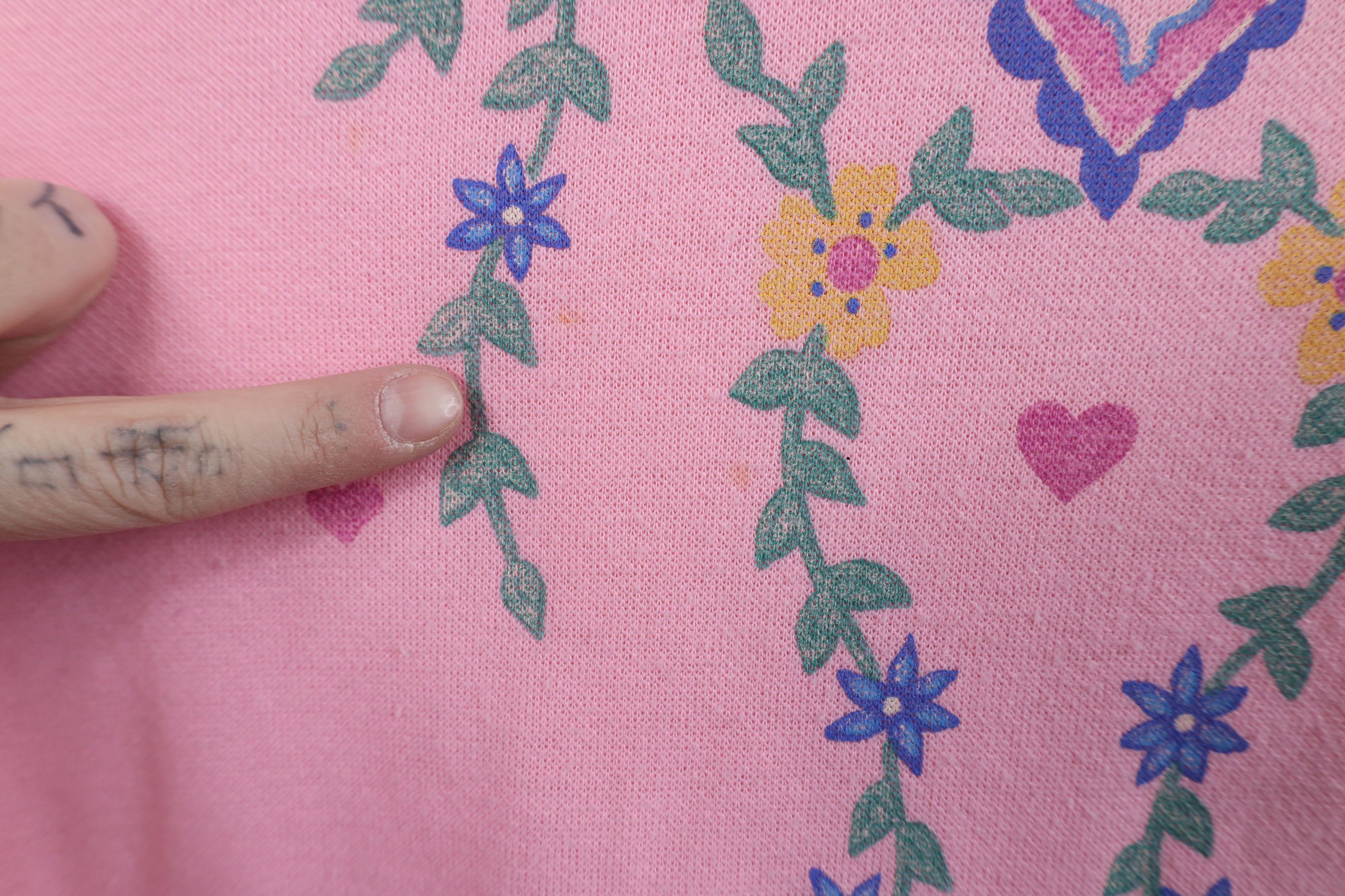 Vintage Vintage 90s Streetwear Flower Heart Collared Sweatshirt USA Size L / US 10 / IT 46 - 5 Thumbnail