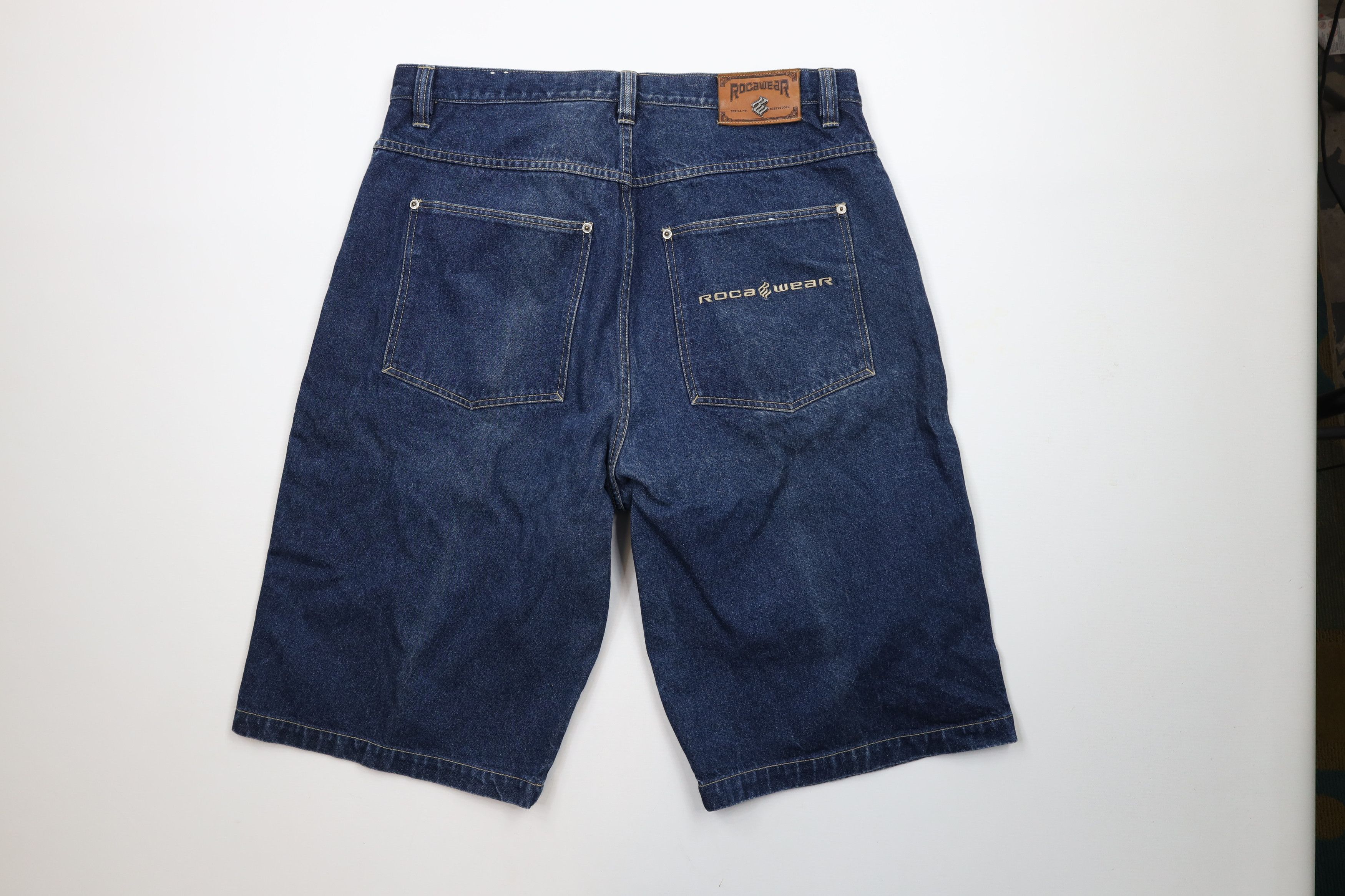 Rocawear × Vintage Vintage 90s Y2K Rocawear Spell Baggy Denim Jean Shorts Jorts Size US 38 / EU 54 - 7 Thumbnail
