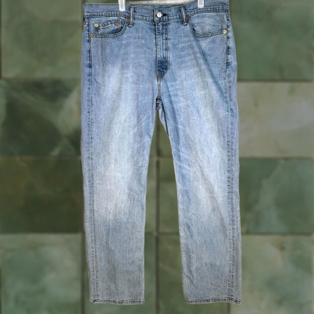 Levi's Levi's 514 Jeans 38 X 32 Blue Denim Stretch Mid-Rise Straight Mens Regular Fit Size US 38 / EU 54 - 1 Thumbnail