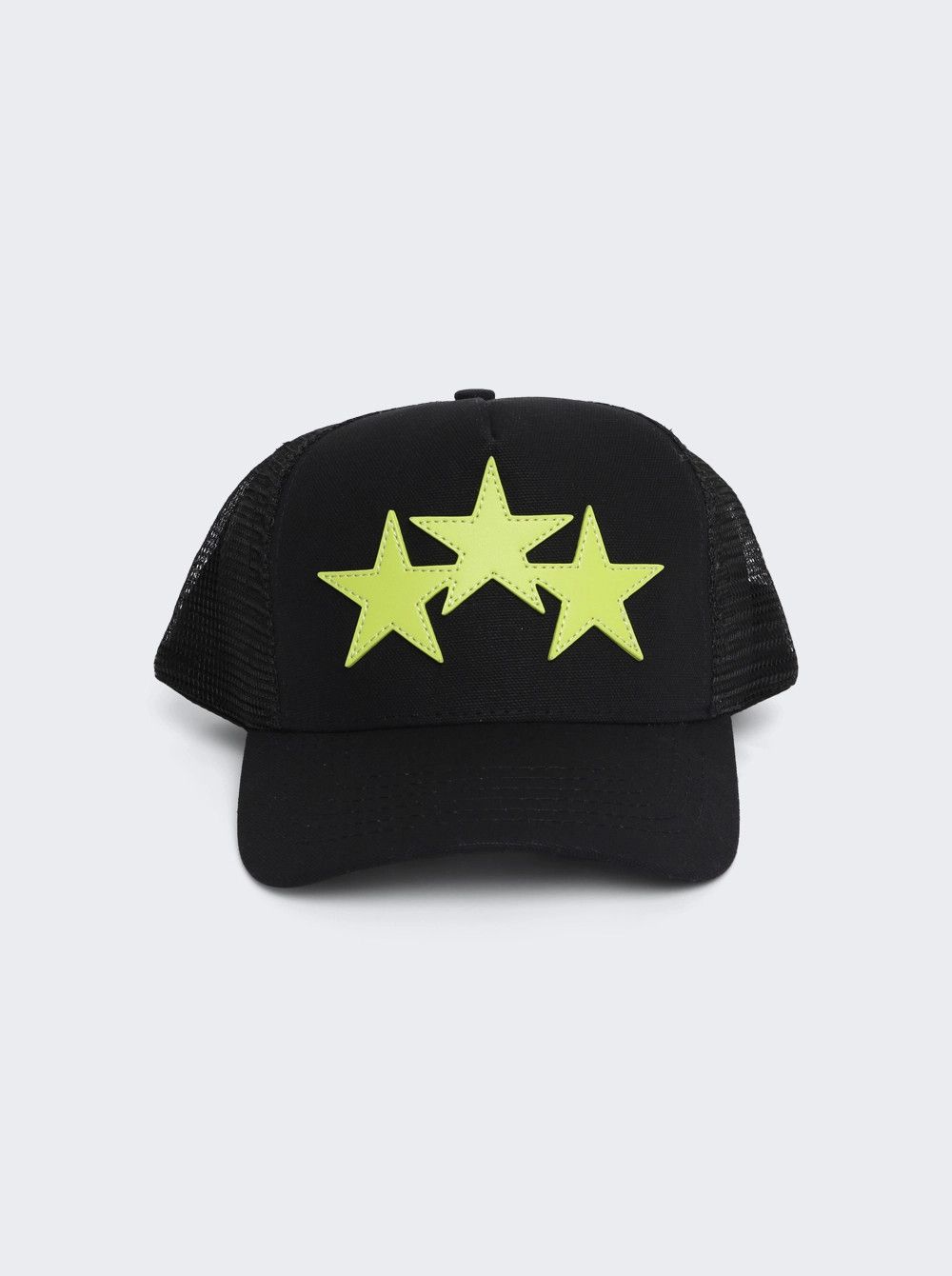 Amiri o1mle0925 Size: OS Three Star Trucker Hat/Cap Black/Lime Size ONE SIZE - 1 Thumbnail