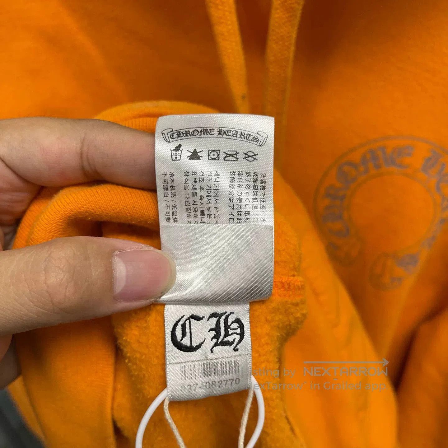 Chrome Hearts Orange Graphic Hoodie with Embroidered Sleeves. Size US M / EU 48-50 / 2 - 5 Thumbnail