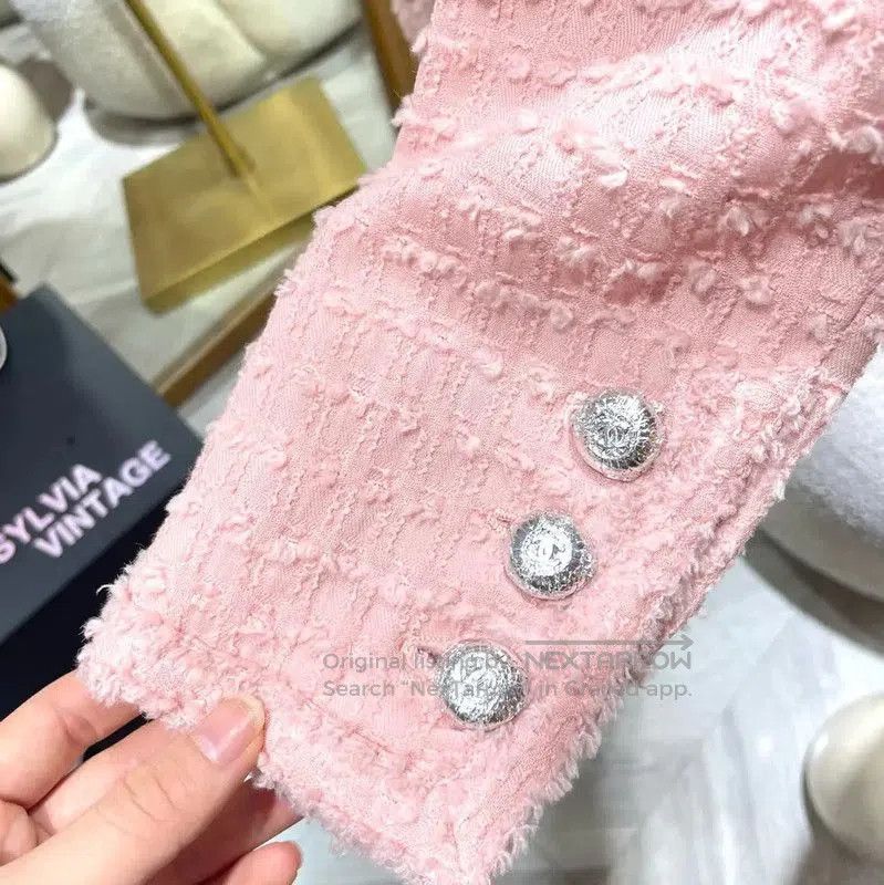 Chanel Chanel Pink Wool Blend Women's Coat . Size L / US 10 / IT 46 - 5 Thumbnail