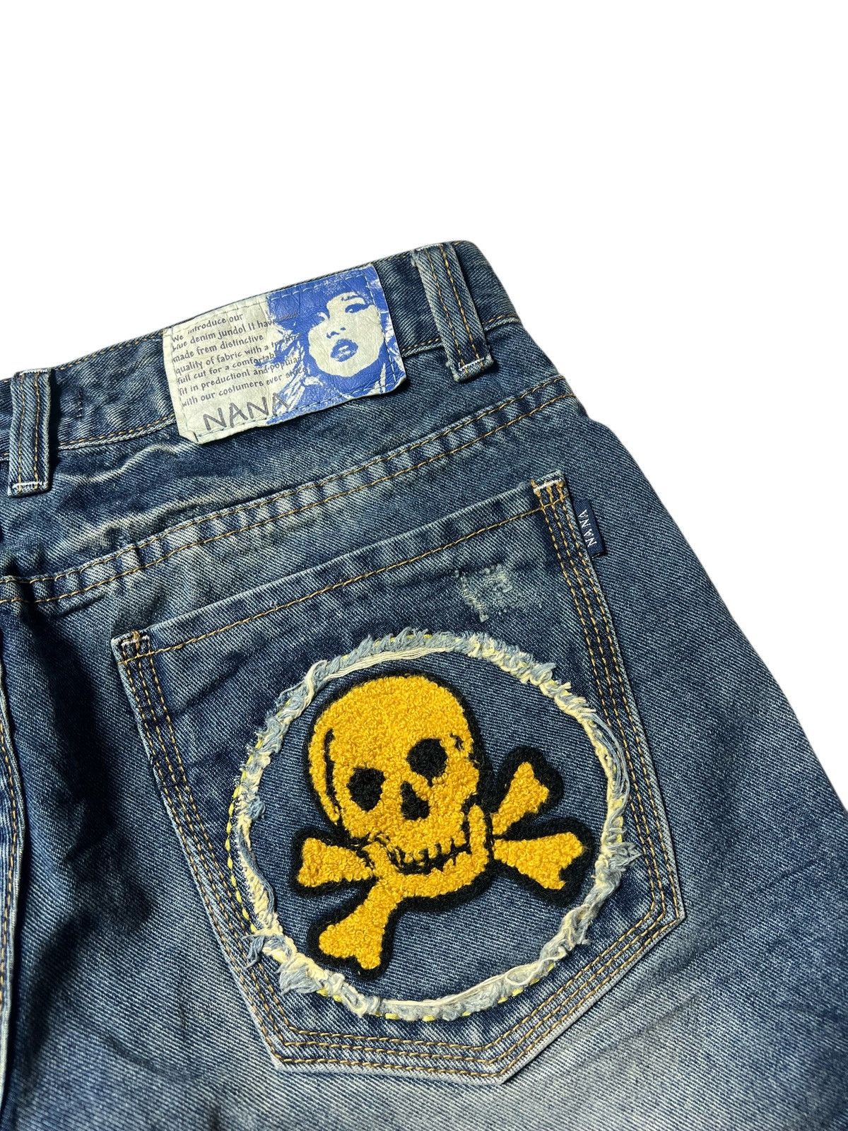 Japanese Brand Nana Skull Jeans Distressed Hotpants Size 30" / US 8 / IT 44 - 8 Thumbnail