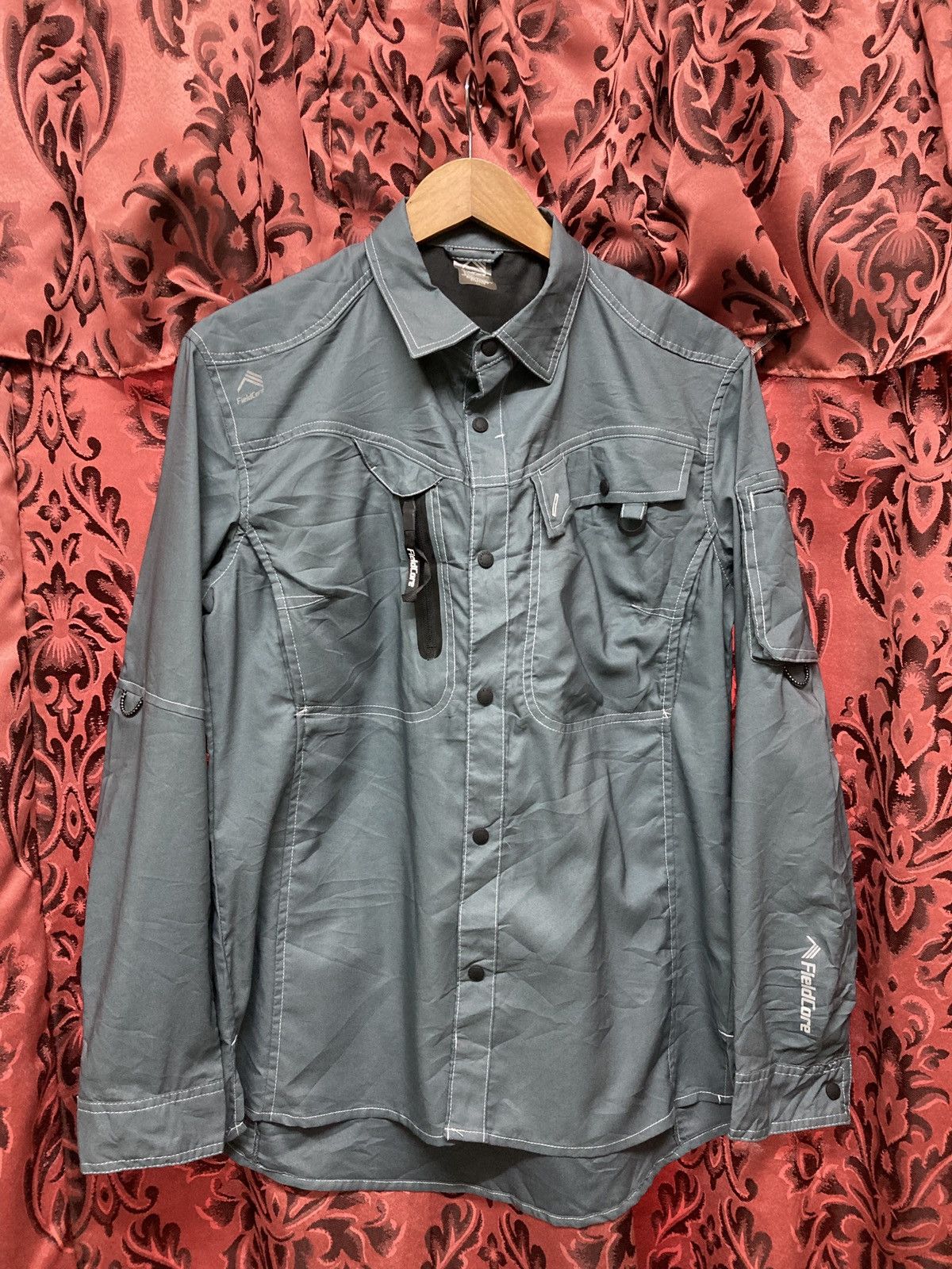image of Outdoor Life Fieldcore Japanese Outdoor Brand Button Up Shirt in Bleu, Men's (Size Large)